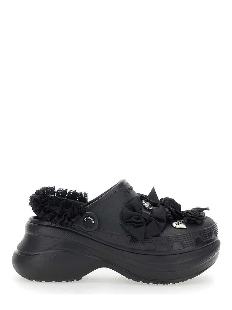 Jibbitz x Crocs Black Mule with Logo Plaque and Applications in Rubber Woman