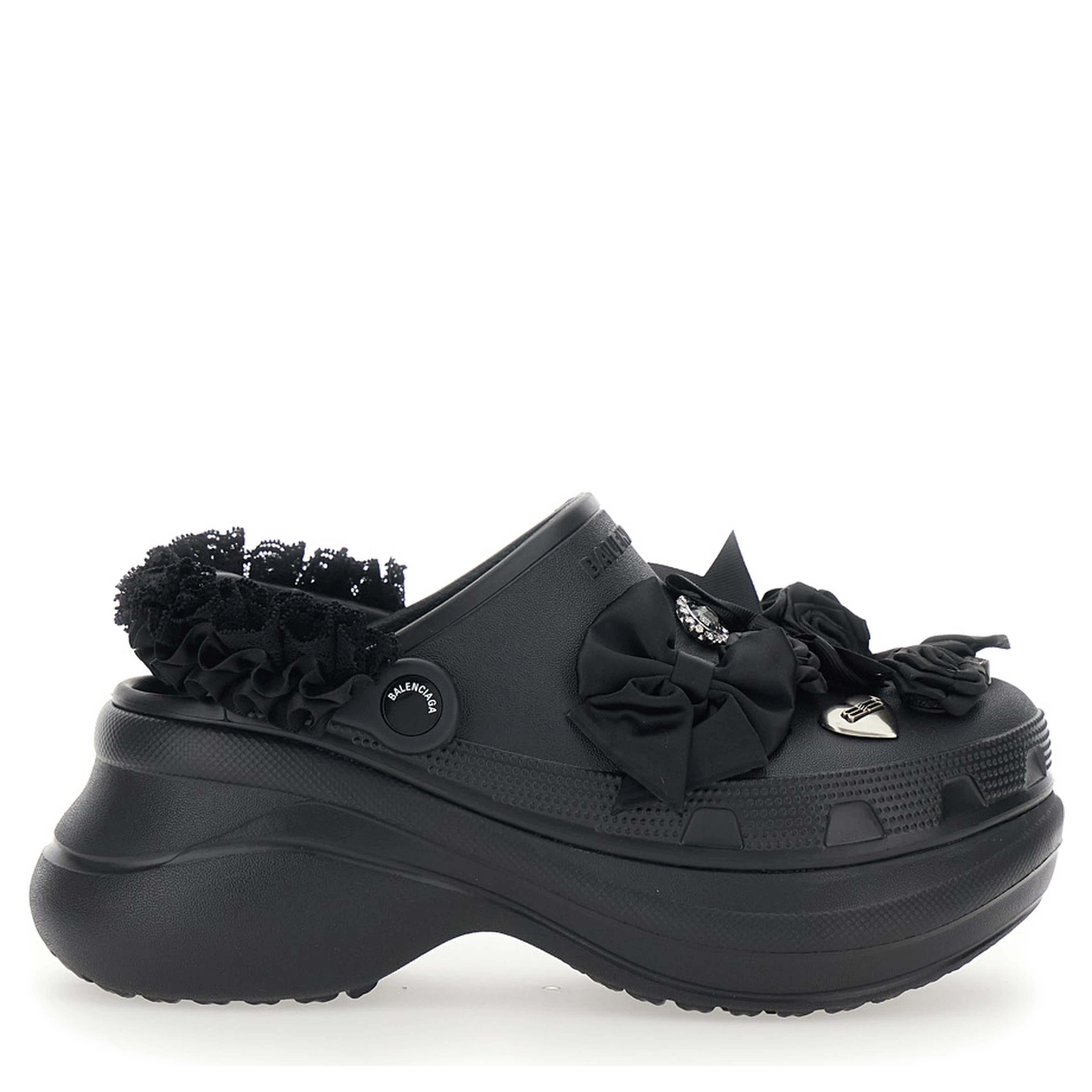 Jibbitz x Crocs Black Mule with Logo Plaque and Applications in Rubber Woman