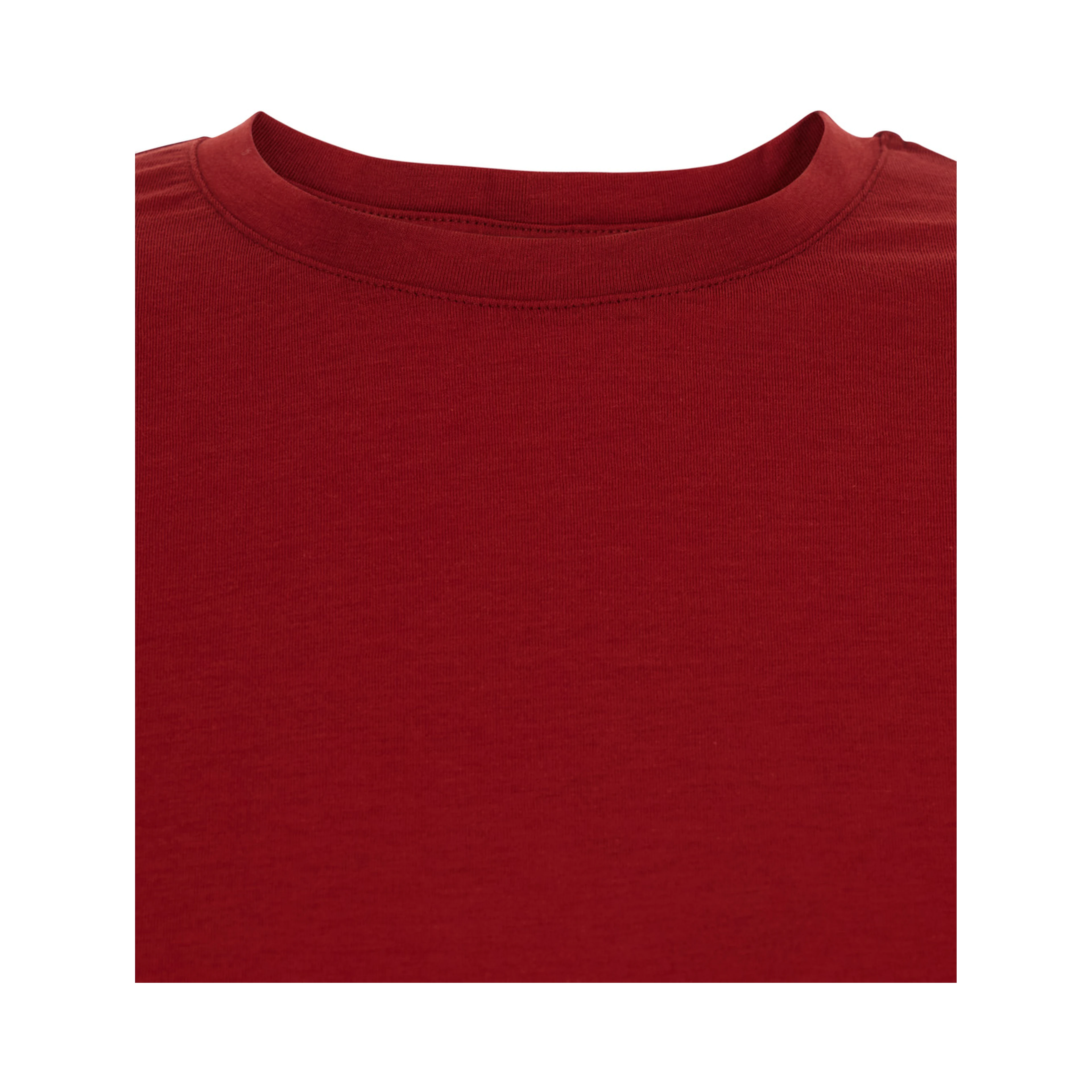 Red Crew Neck Long Sleeve T-Shirt in Cotton Blend Woman
