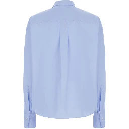 light blue shirt with Monili decoration on the collar in Cotton women