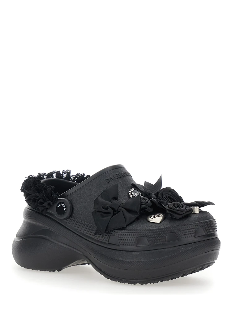 Jibbitz x Crocs Black Mule with Logo Plaque and Applications in Rubber Woman alternative