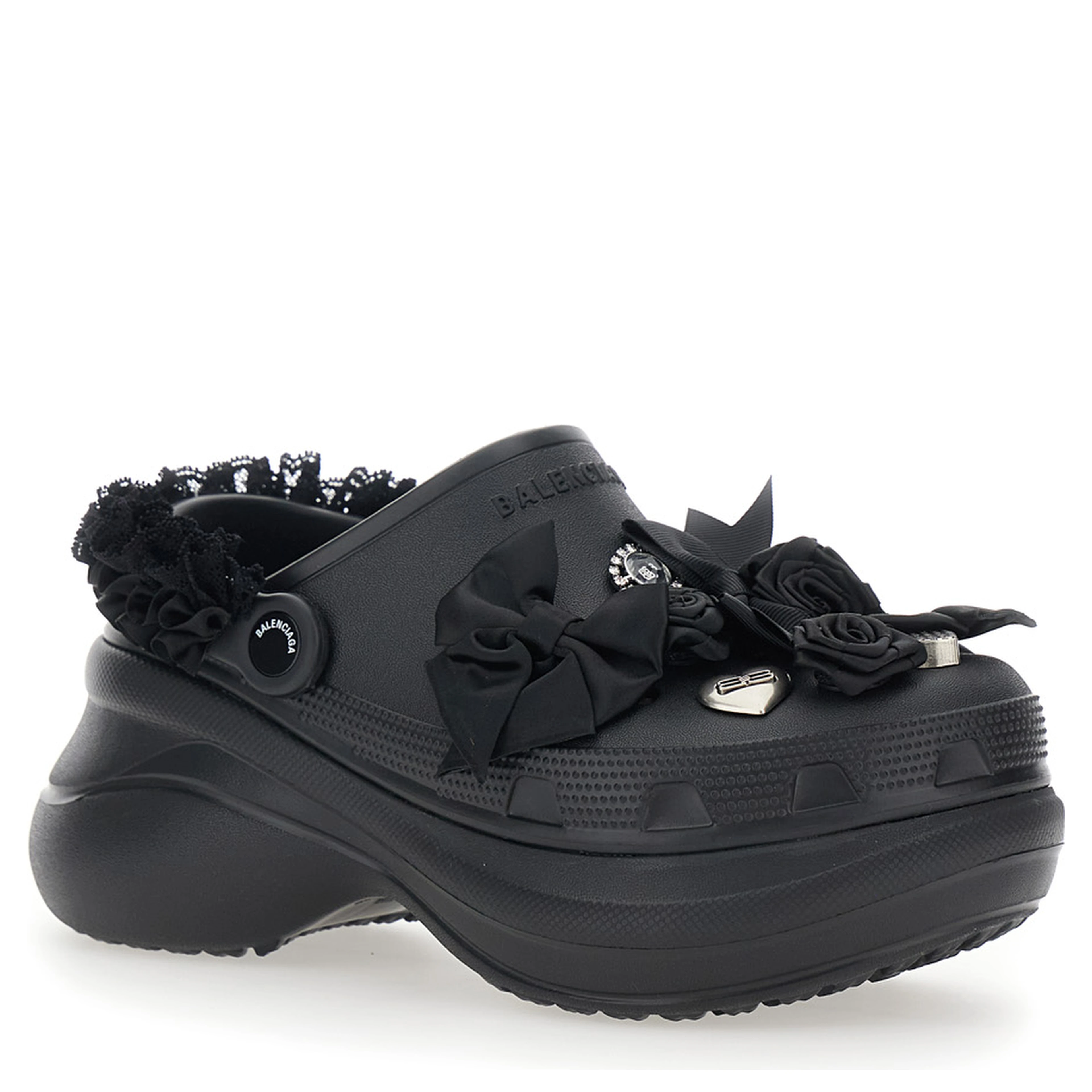 Jibbitz x Crocs Black Mule with Logo Plaque and Applications in Rubber Woman
