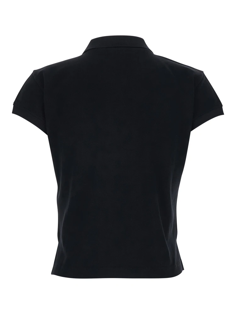 Black Womens Cotton Logo Polo alternative