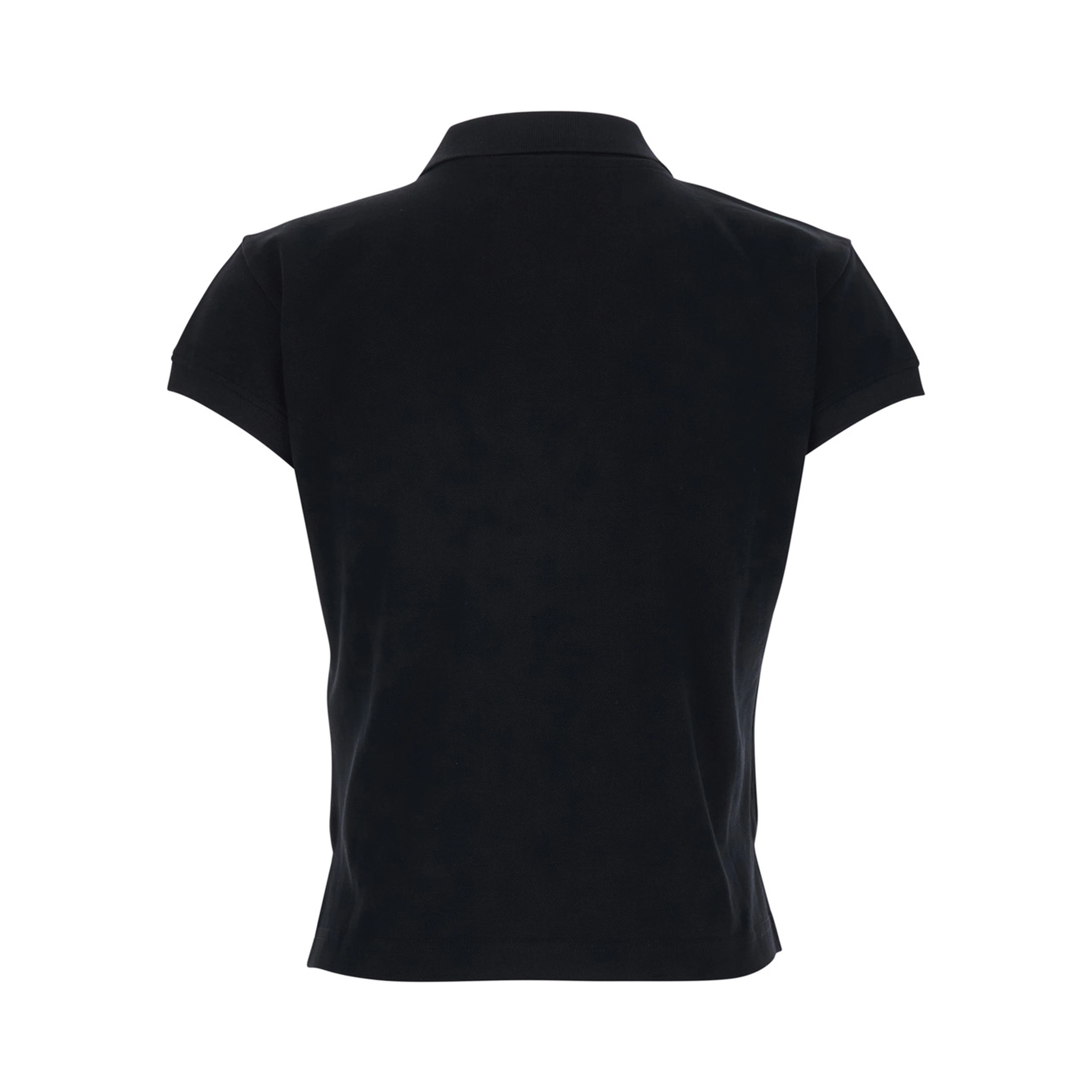 Black Womens Cotton Logo Polo