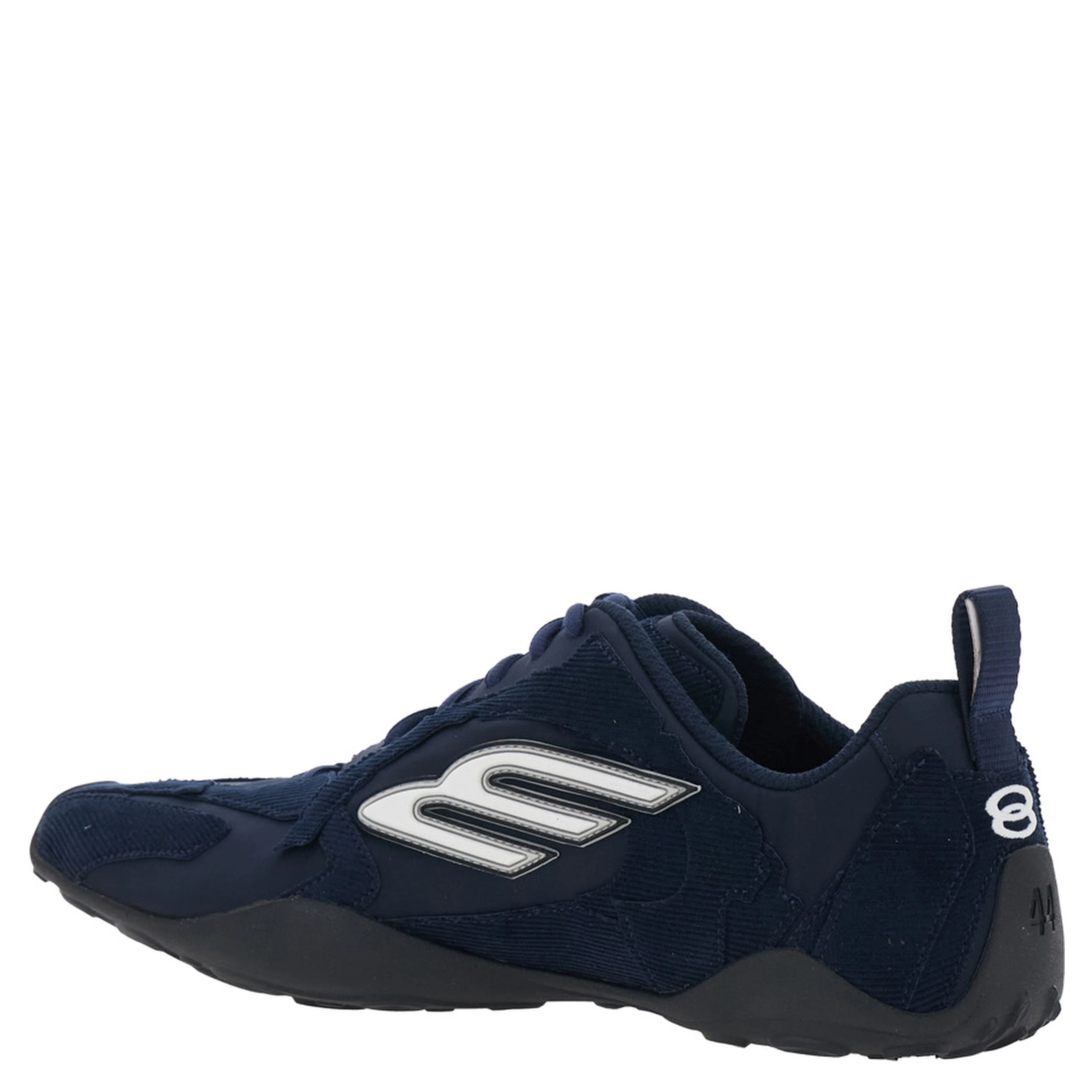 Sneaker Monday Ultra Low Top with Logo Detail on the Side and Velvet Inserts in Blue Tech Fabric for Men
