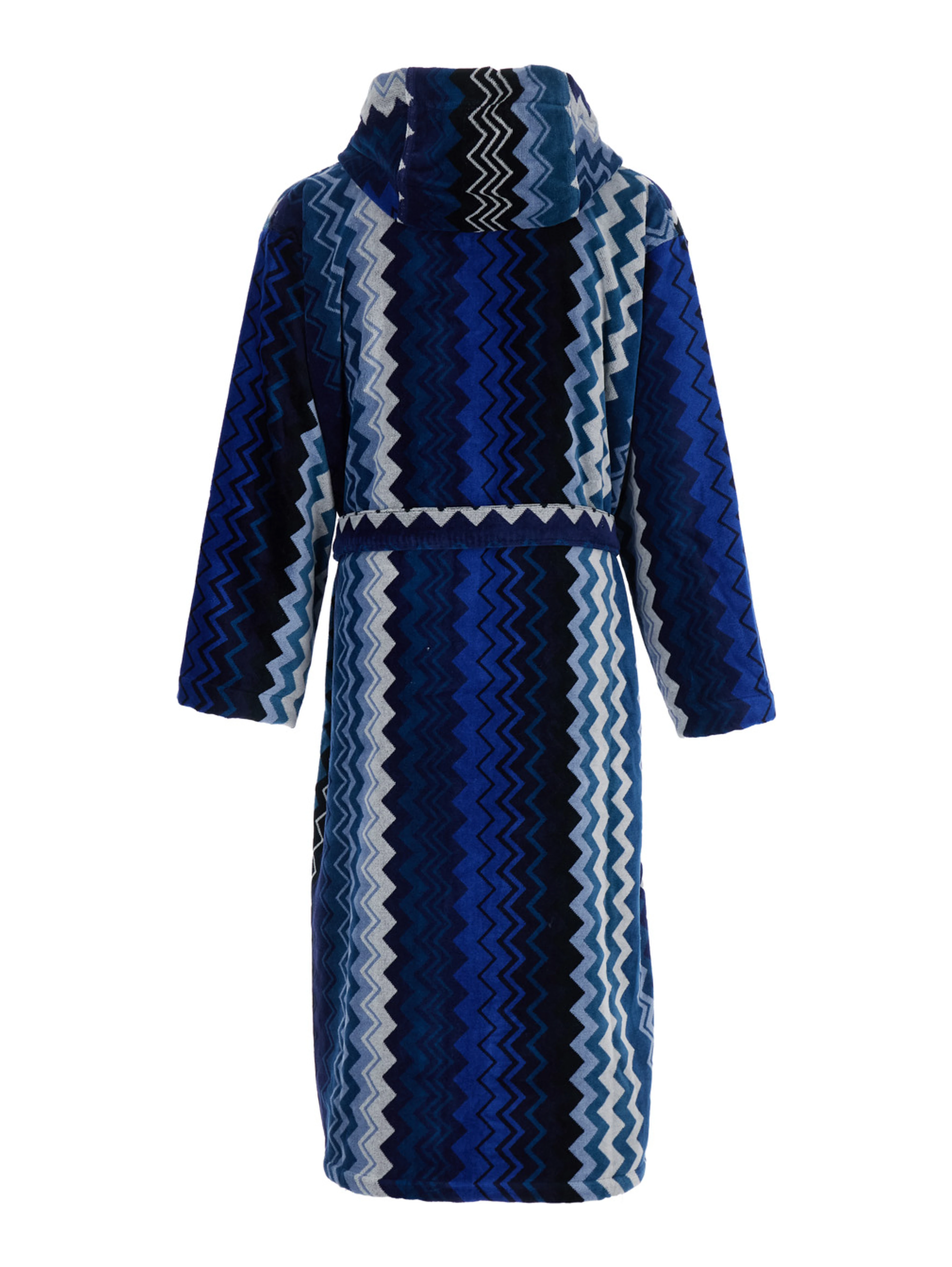 Giacomo Bathrobe with Hood in Tech Fabric Blue Unisex