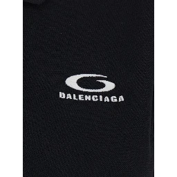 Black Womens Cotton Logo Polo
