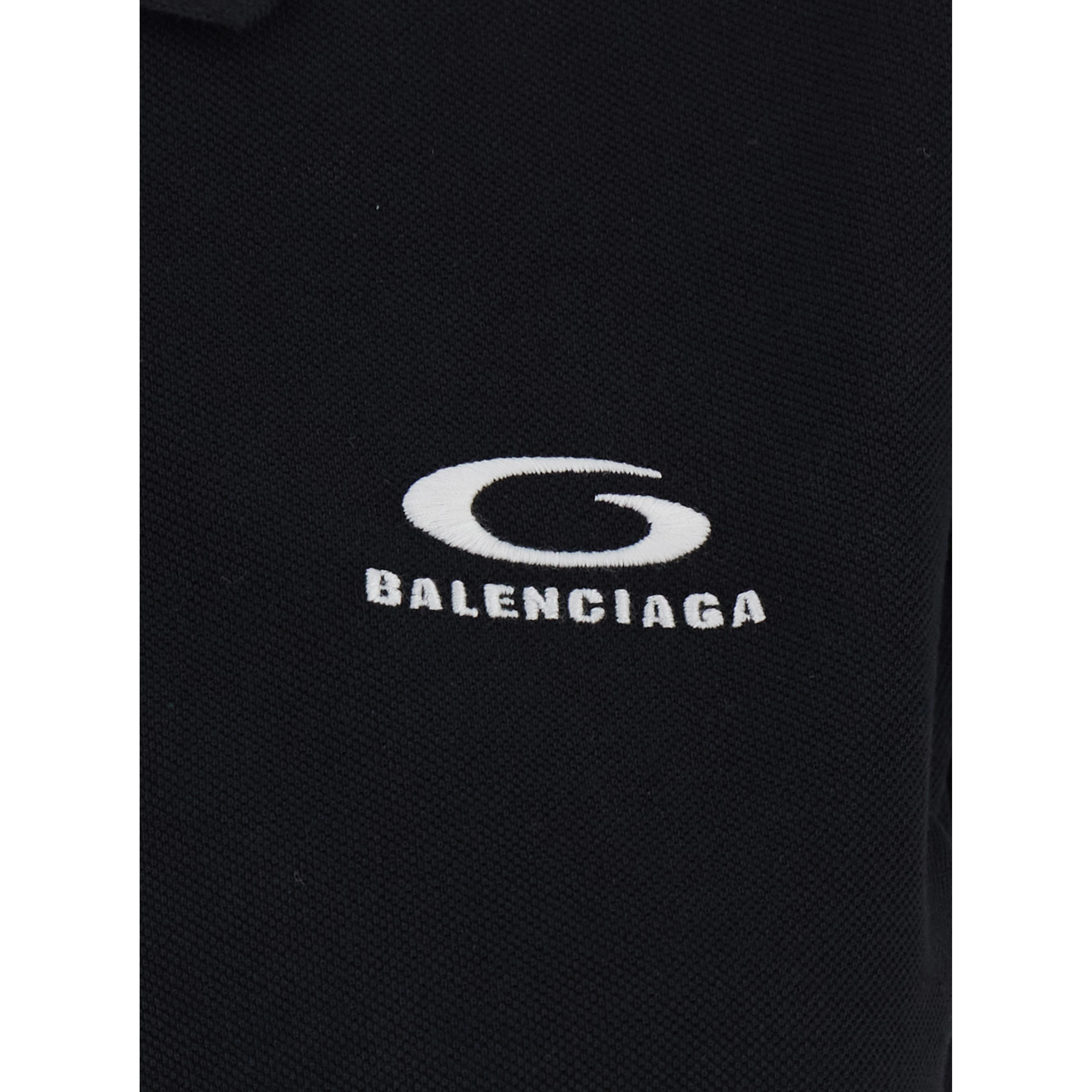 Black Womens Cotton Logo Polo