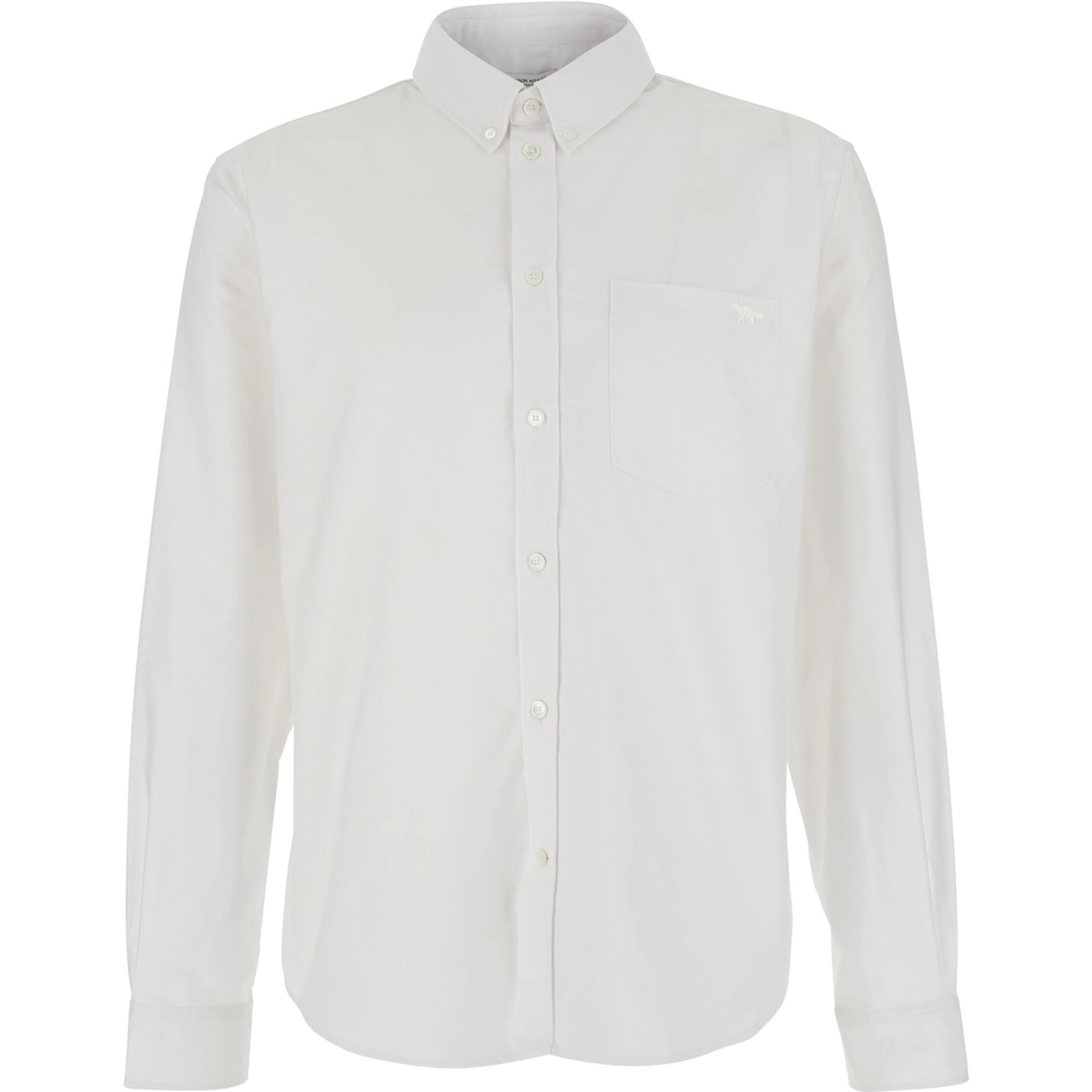 Shirt PROFILE FOX REGULAR SHIRT with Classic Collar and Long Sleeves in White Cotton for Men