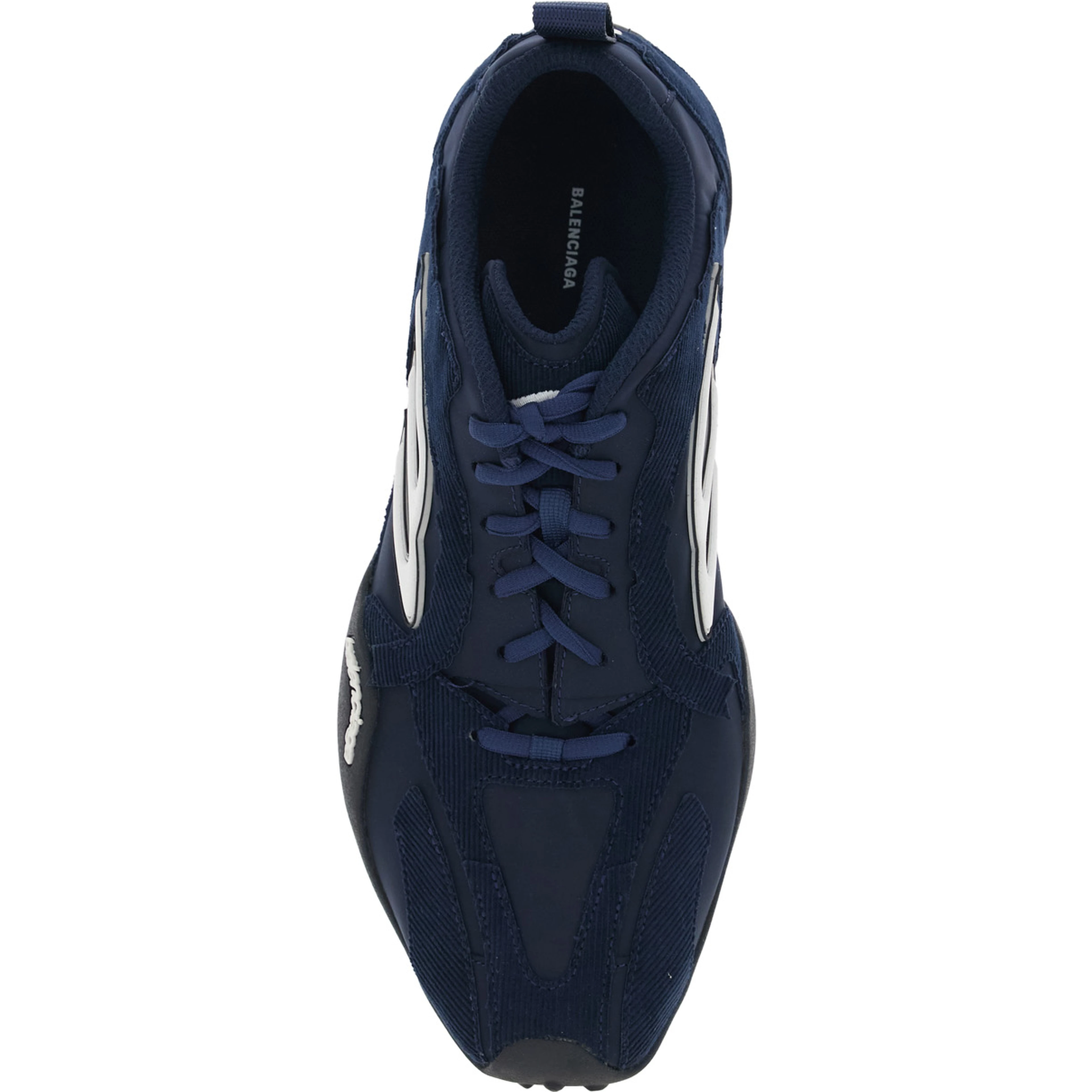 Sneaker Monday Ultra Low Top with Logo Detail on the Side and Velvet Inserts in Blue Tech Fabric for Men
