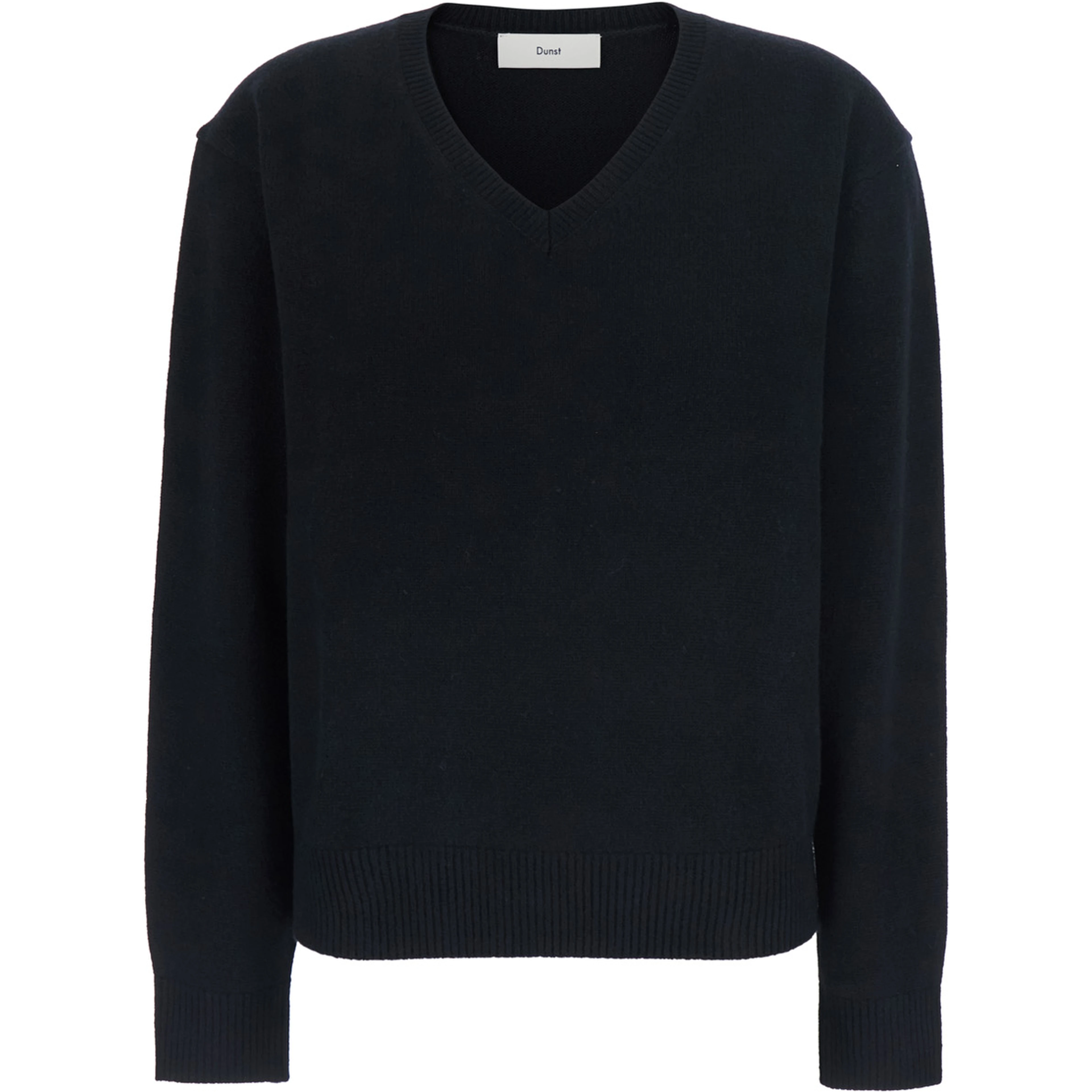 UNISEX CASHMERE V-NECK SWEATER with V-neck and long sleeves in wool and cashmere Black Unisex