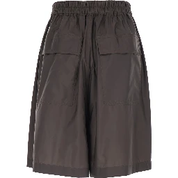 Midi Skirt Rick Owens X Moncler with Elasticated Waist and Drawstring and Logo Patch on the Side in Brown Tech Fabric Unisex