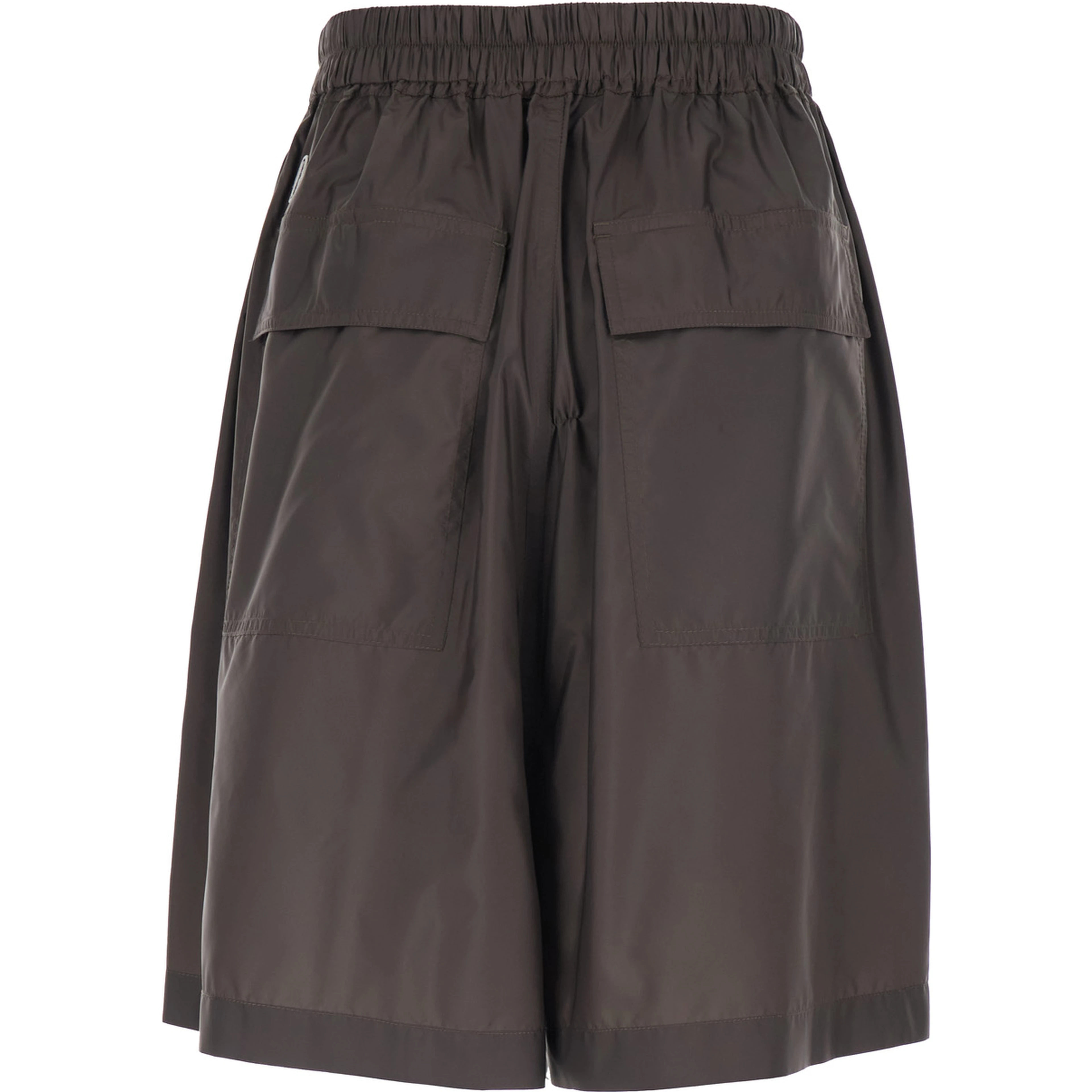 Midi Skirt Rick Owens X Moncler with Elasticated Waist and Drawstring and Logo Patch on the Side in Brown Tech Fabric Unisex