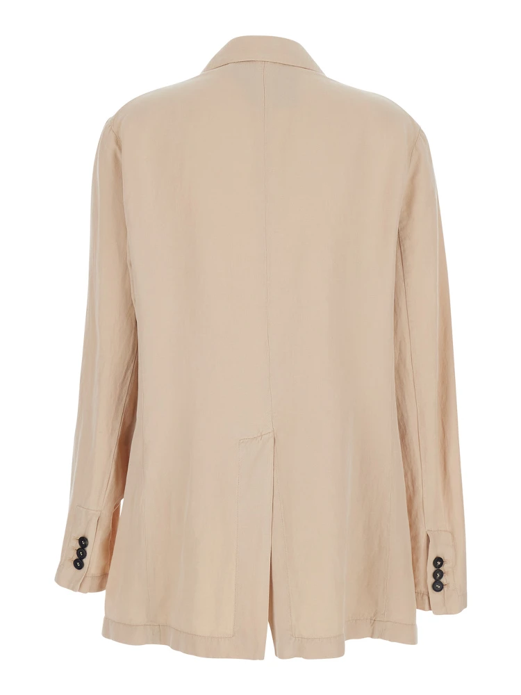 Beige Single-breasted Jacket with Notched Revers for Women alternative