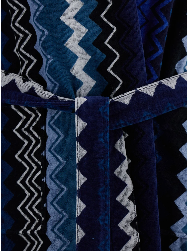 Giacomo Bathrobe with Hood in Tech Fabric Blue Unisex alternative