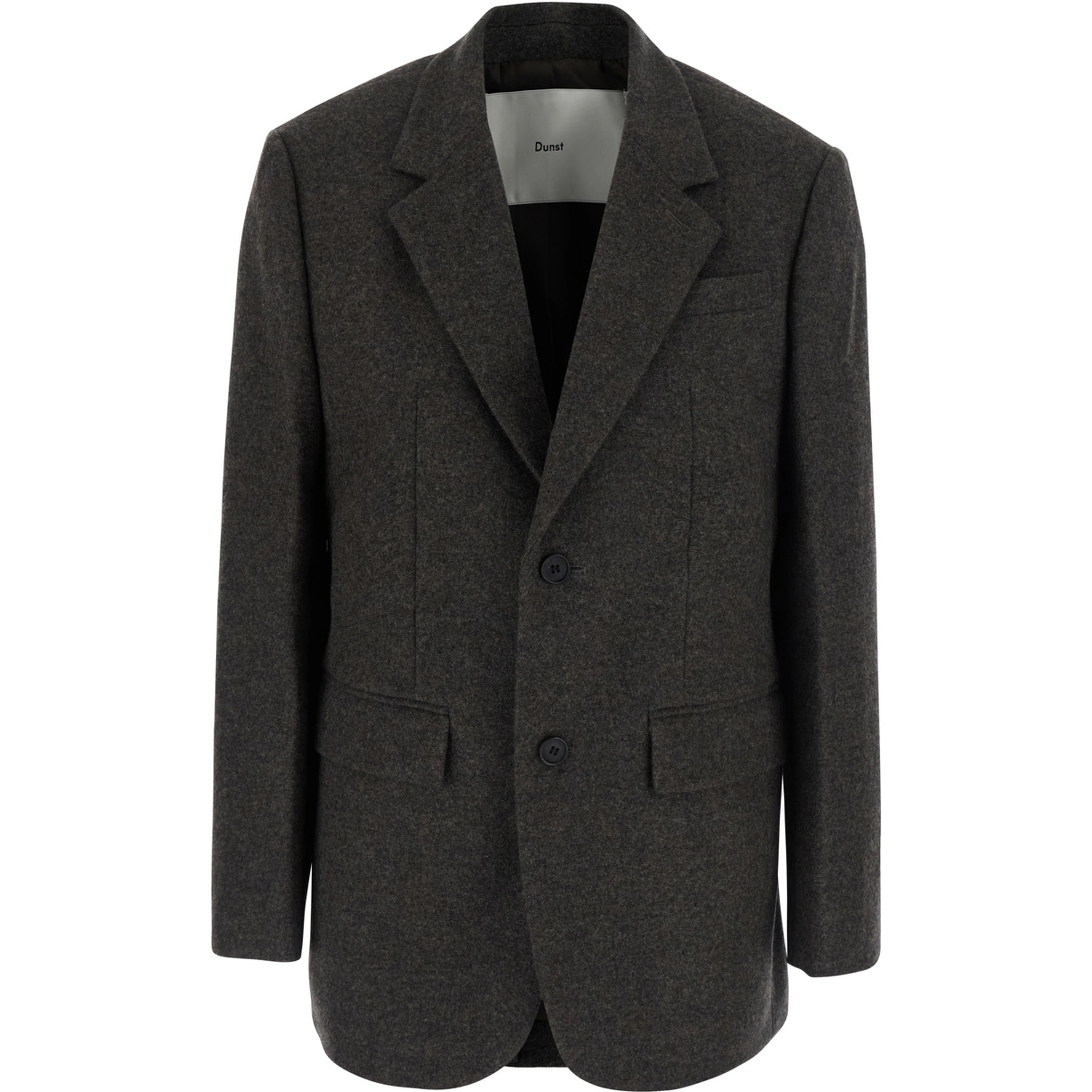 CLASSIC 2 BUTTON WOOL BLAZER with notched revers and side pockets in grey wool and cashmere for men