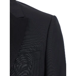 Single-breasted Suit with Peak Revers and Black Satin Details for Men