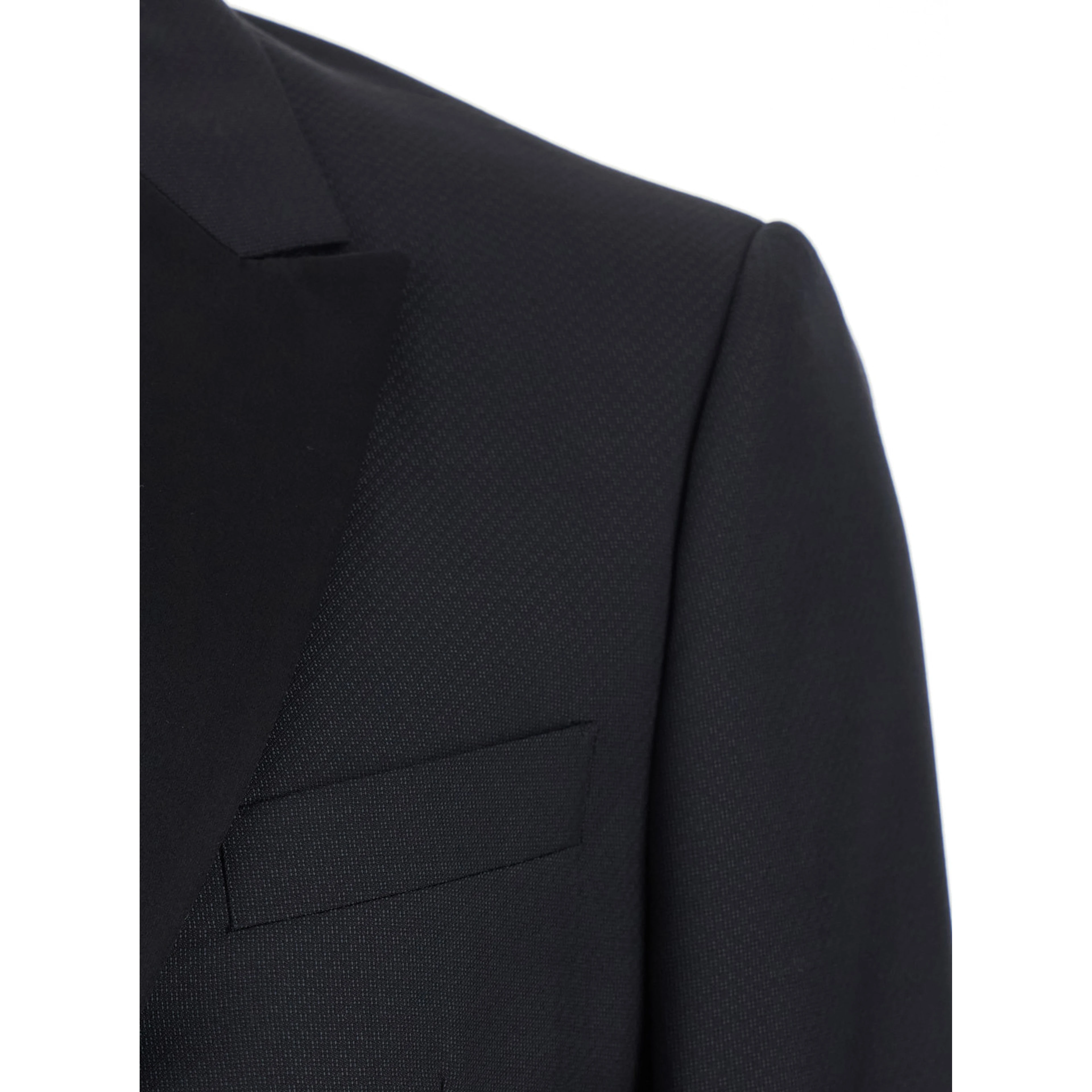 Single-breasted Suit with Peak Revers and Black Satin Details for Men