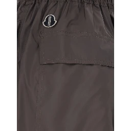 Midi Skirt Rick Owens X Moncler with Elasticated Waist and Drawstring and Logo Patch on the Side in Brown Tech Fabric Unisex
