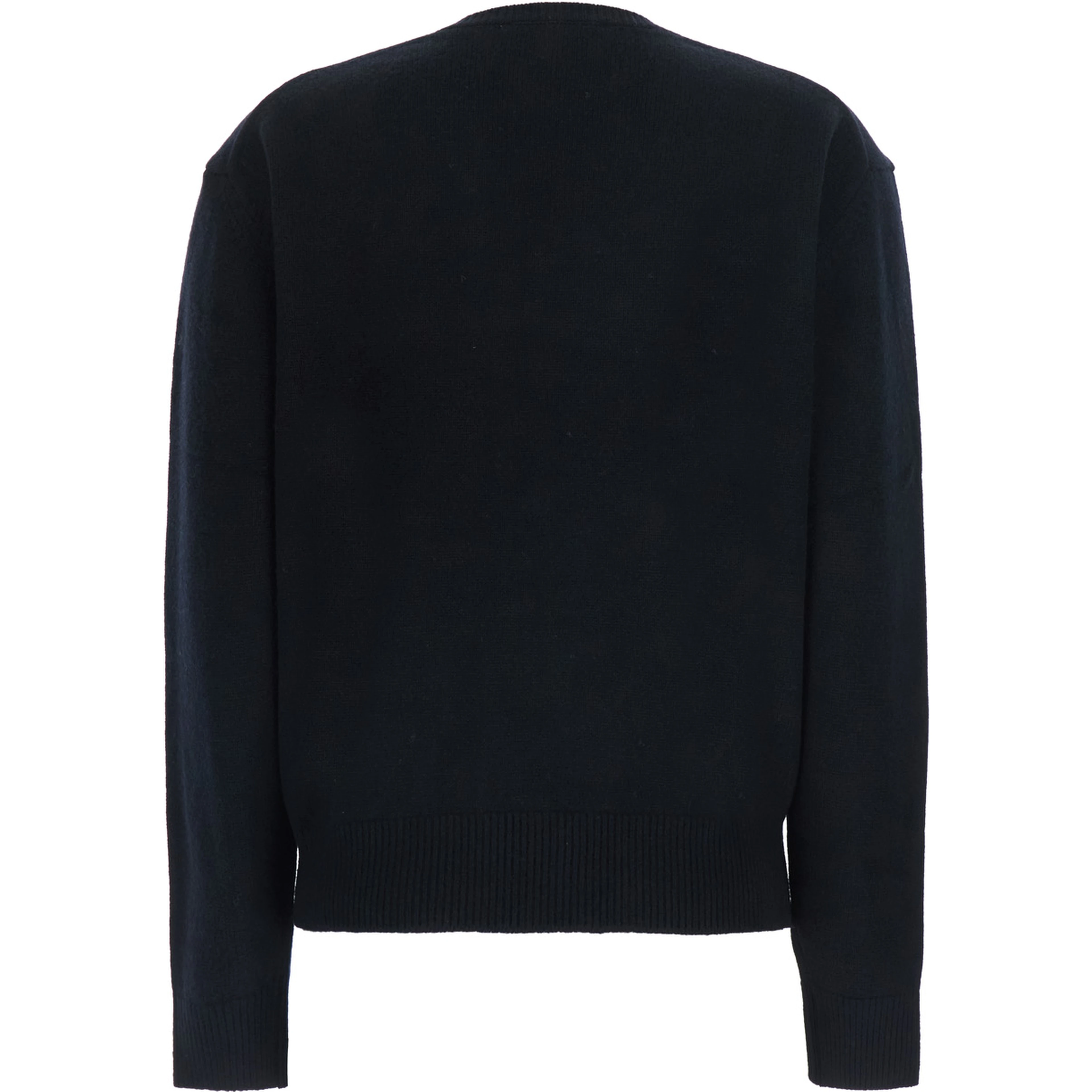 UNISEX CASHMERE V-NECK SWEATER with V-neck and long sleeves in wool and cashmere Black Unisex