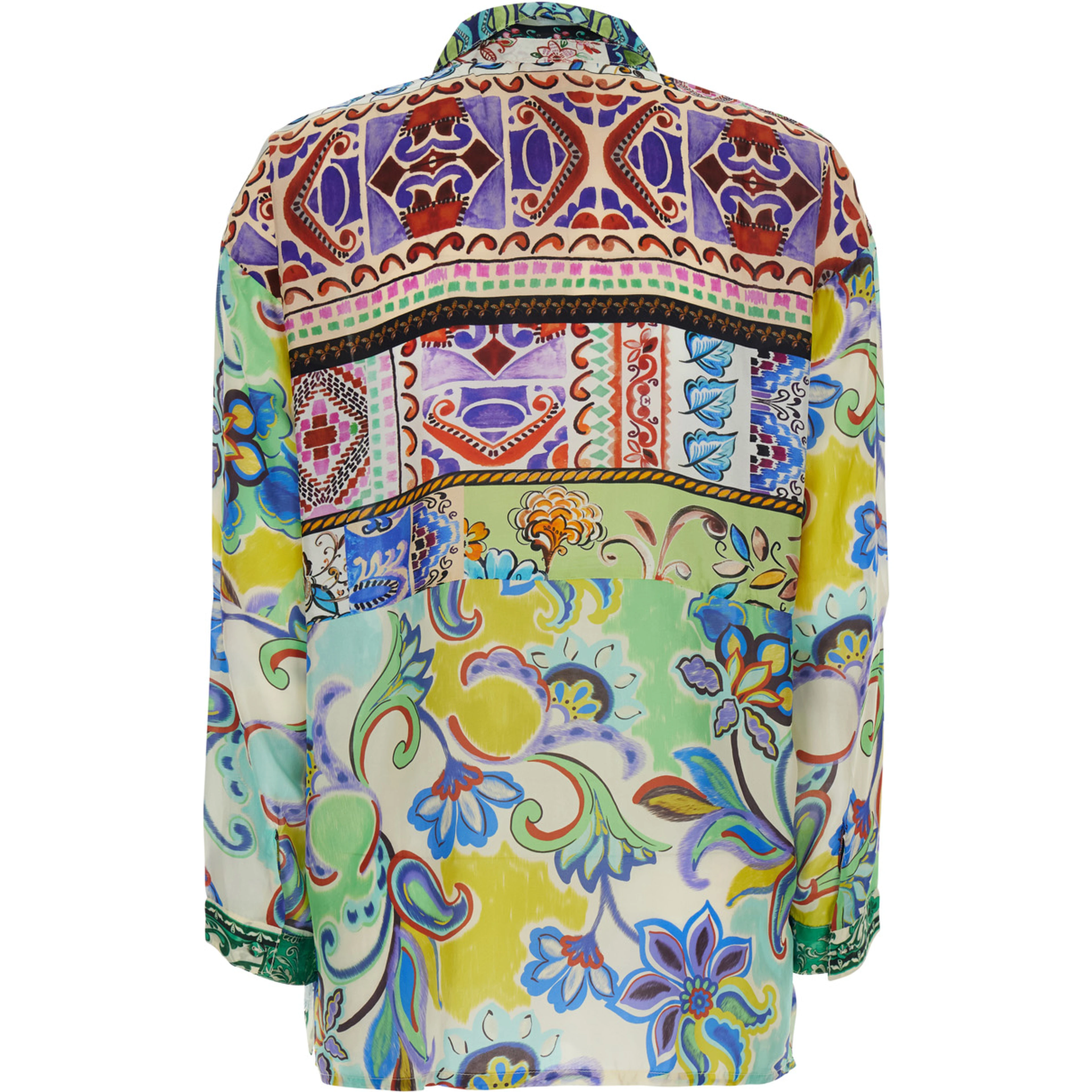 The Audery Tunic Multicolor Shirt with All-Over Floral Motif in silk for Women