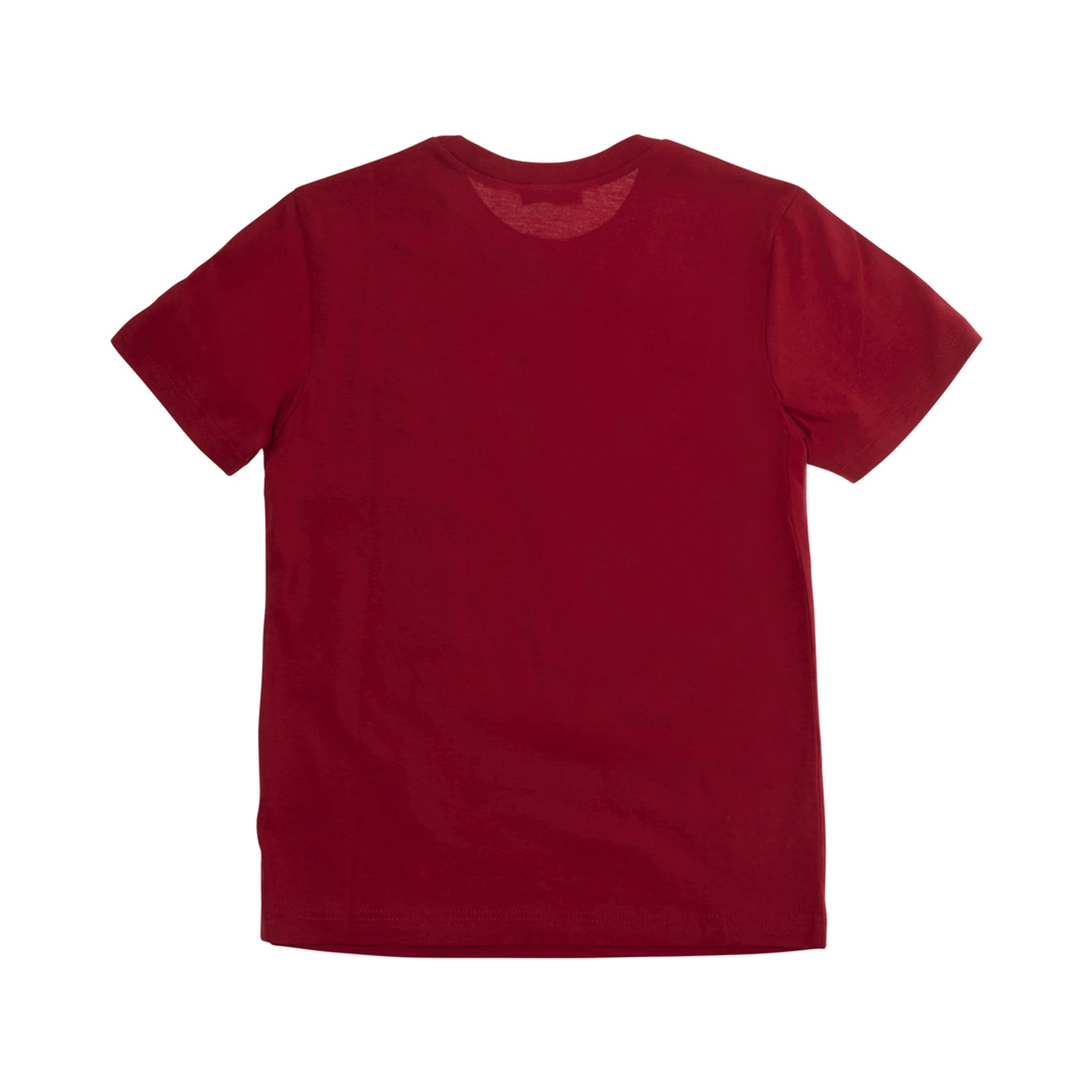 Red Crew Neck T-Shirt with Maxi Logo Print in Cotton Boy