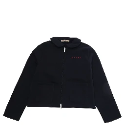 Blue Hoodie with logo lettering on the front and zip closure in Cotton Girl