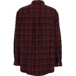 CHECKED FLANNEL BD SHIRT in Red Cotton for Men