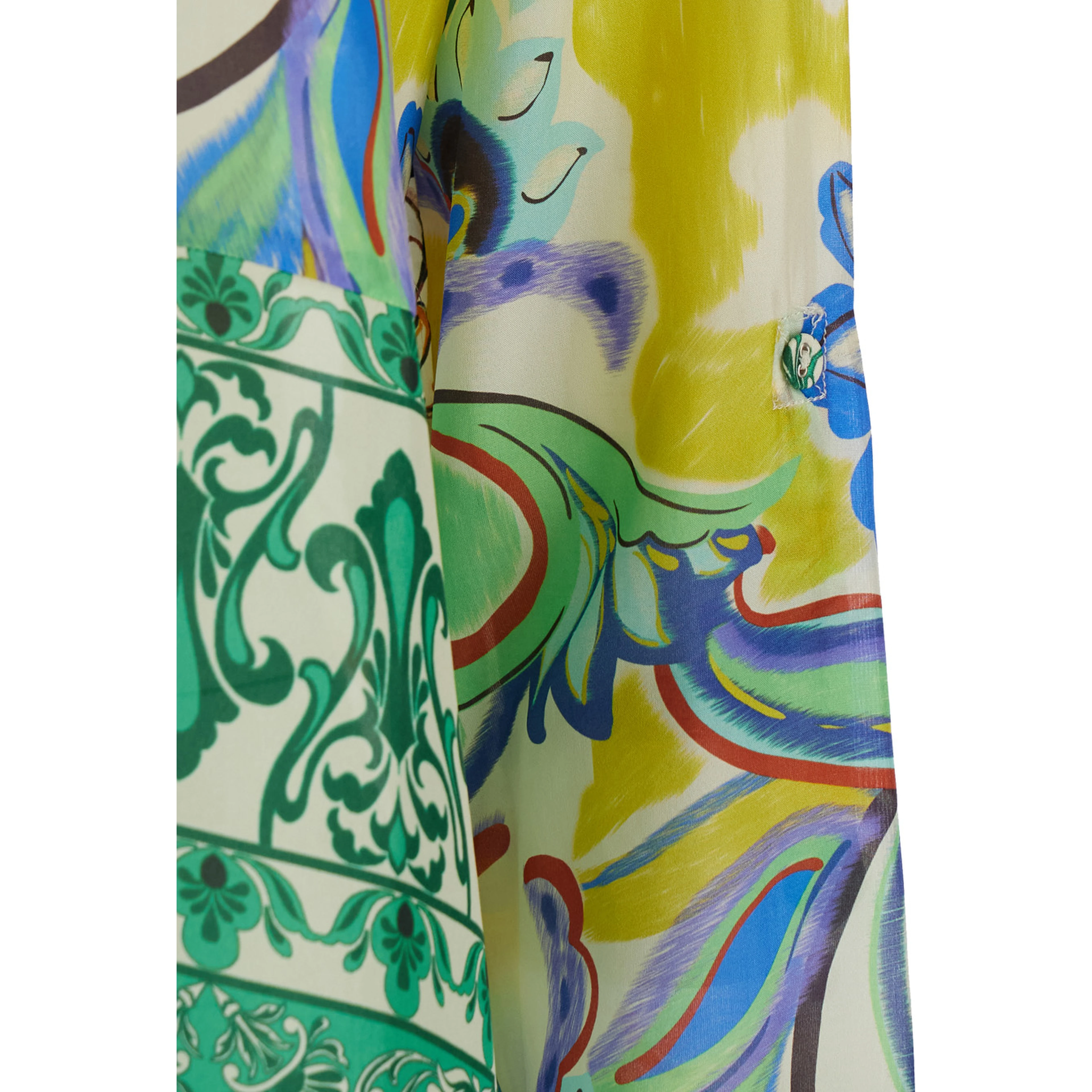 The Audery Tunic Multicolor Shirt with All-Over Floral Motif in silk for Women