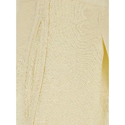 Yellow Pants with Drawstring Waist in Linen for Women