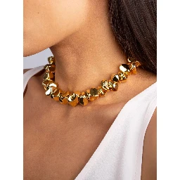 Necklace LACE SMALL STONE with Elegant Design in Gold Metal for Women