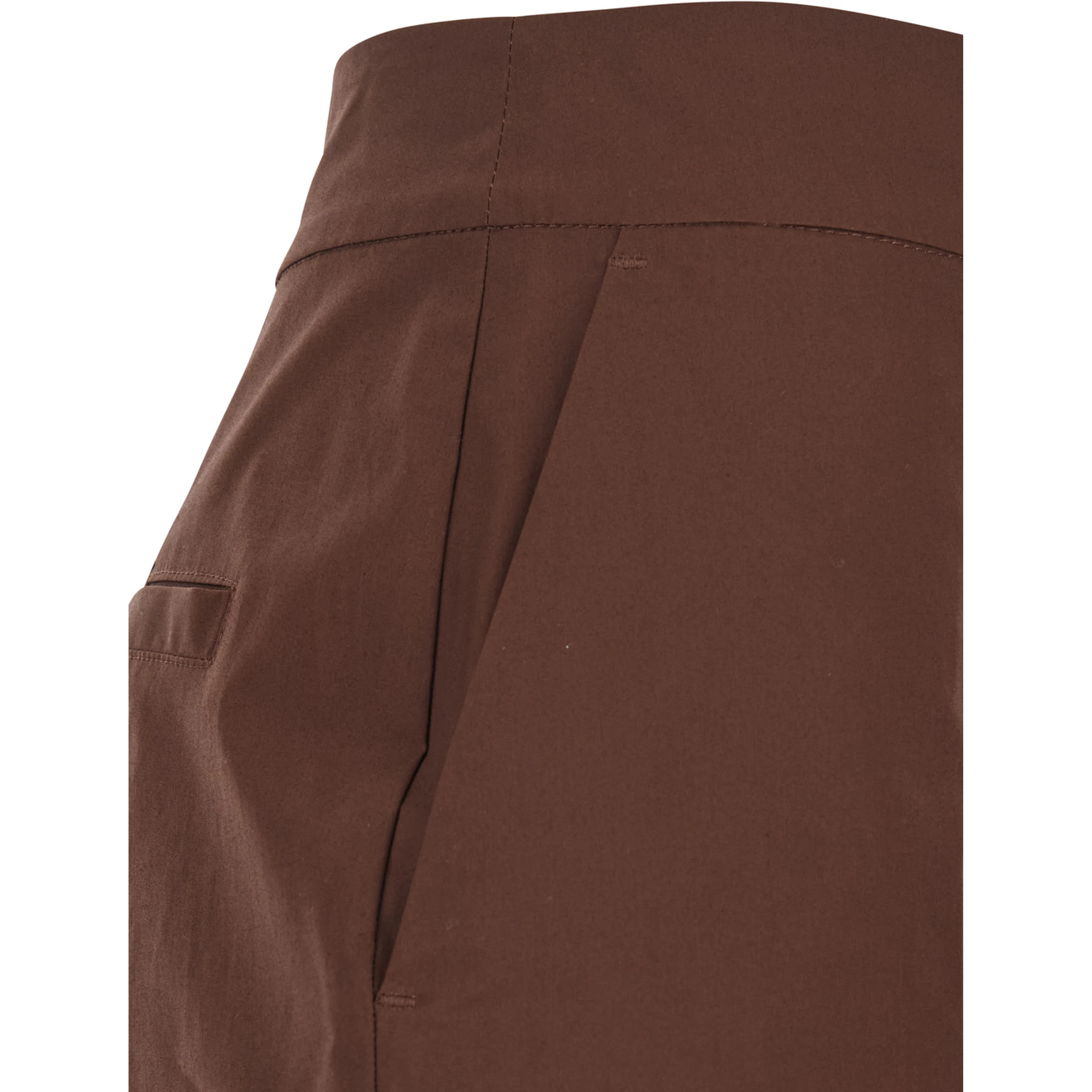 Brown Pants with logo plate on the back and wide leg in stretch cotton for women