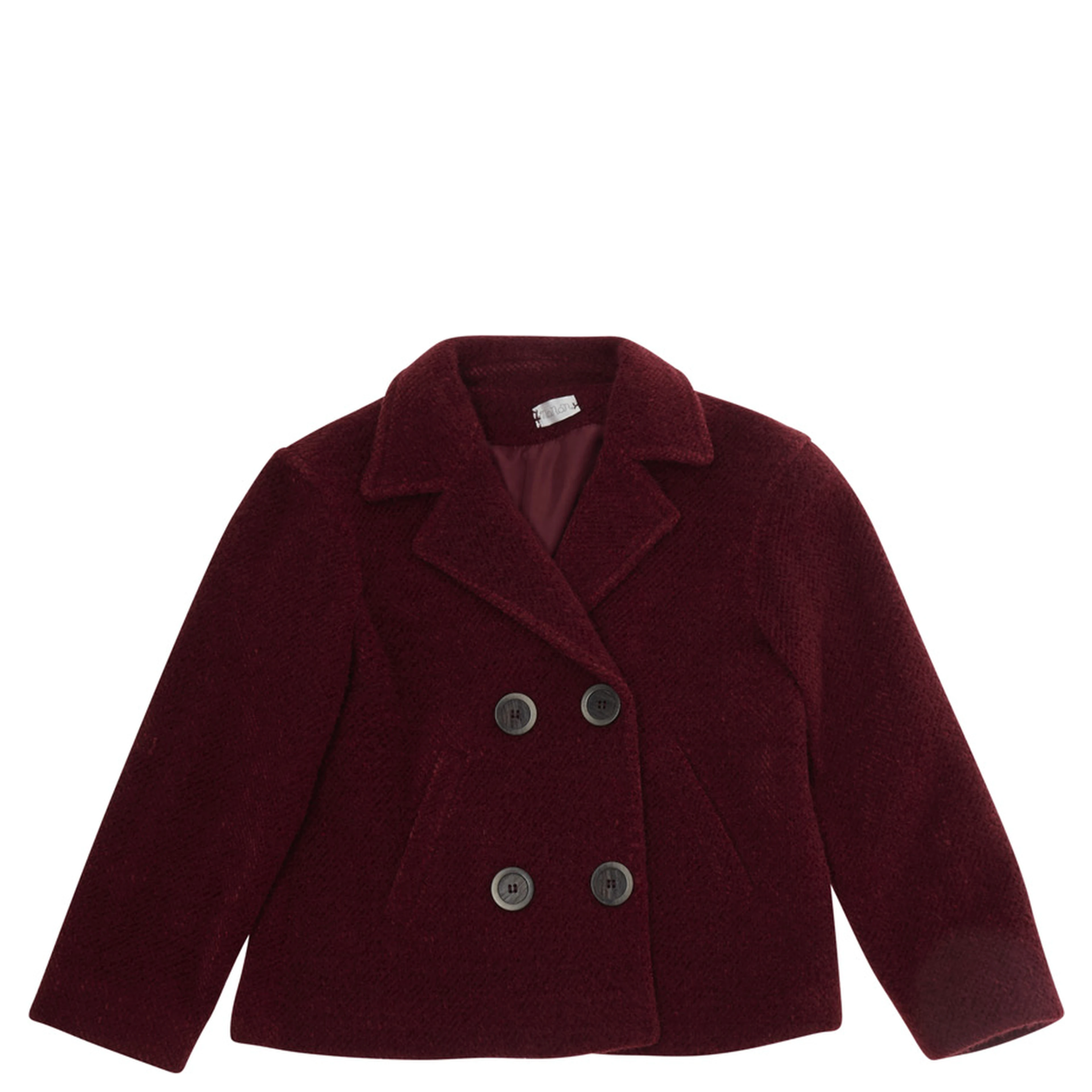 COAT with collar, long sleeves and front closure. Tech Fabric. Red. Girl