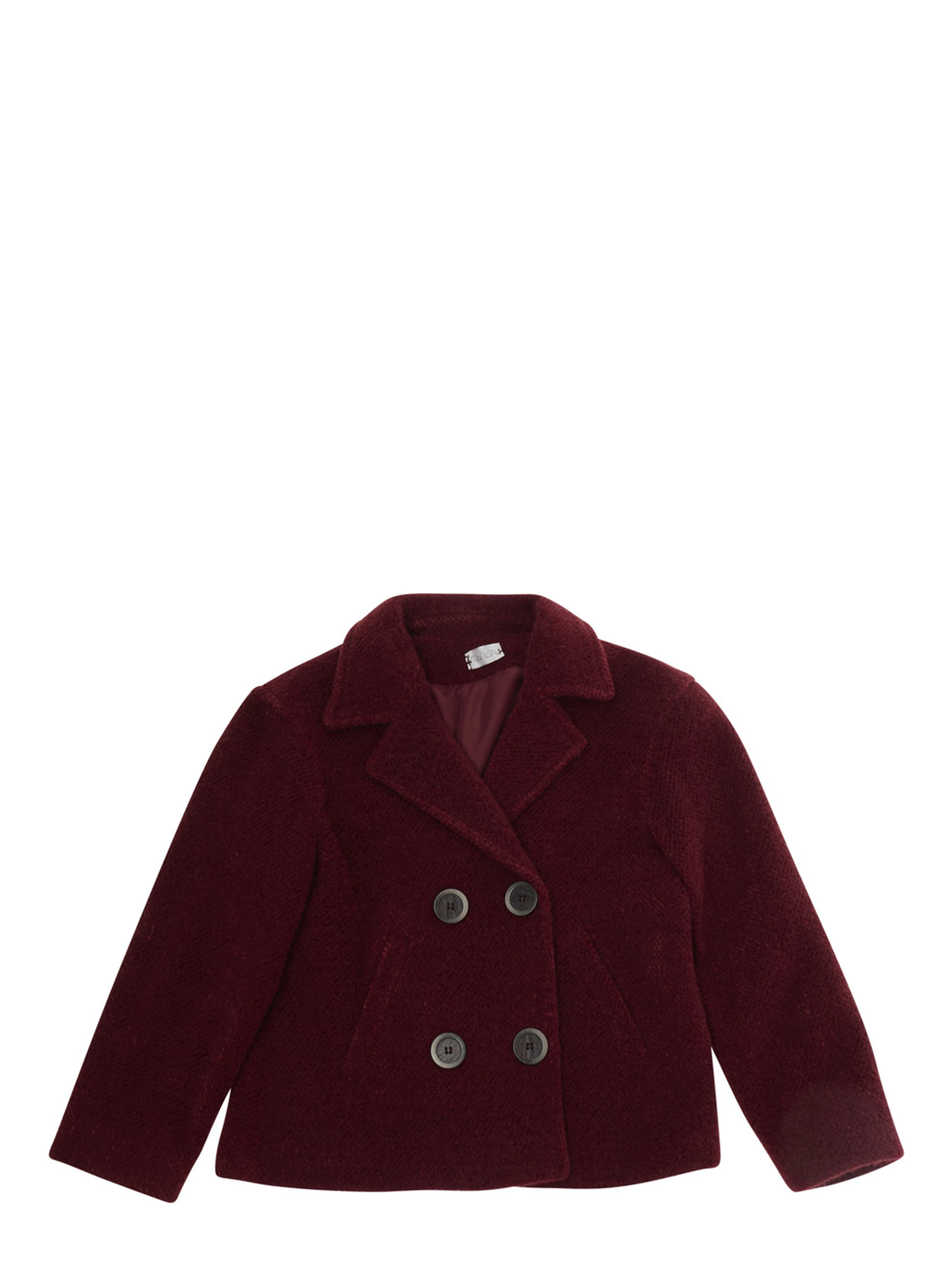 COAT with collar, long sleeves and front closure. Tech Fabric. Red. Girl