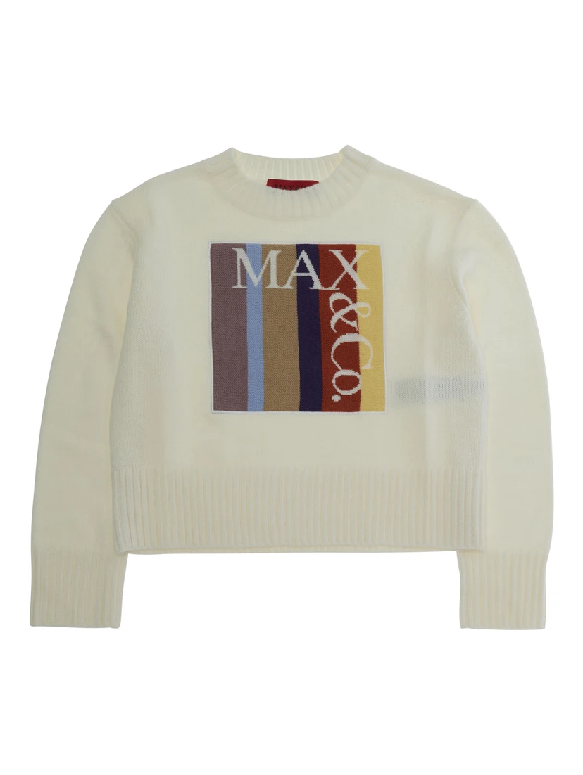 MX0404MX043MAXK41FMX102 Sweater with round neck and long sleeves in wool and acrylic white for Girl