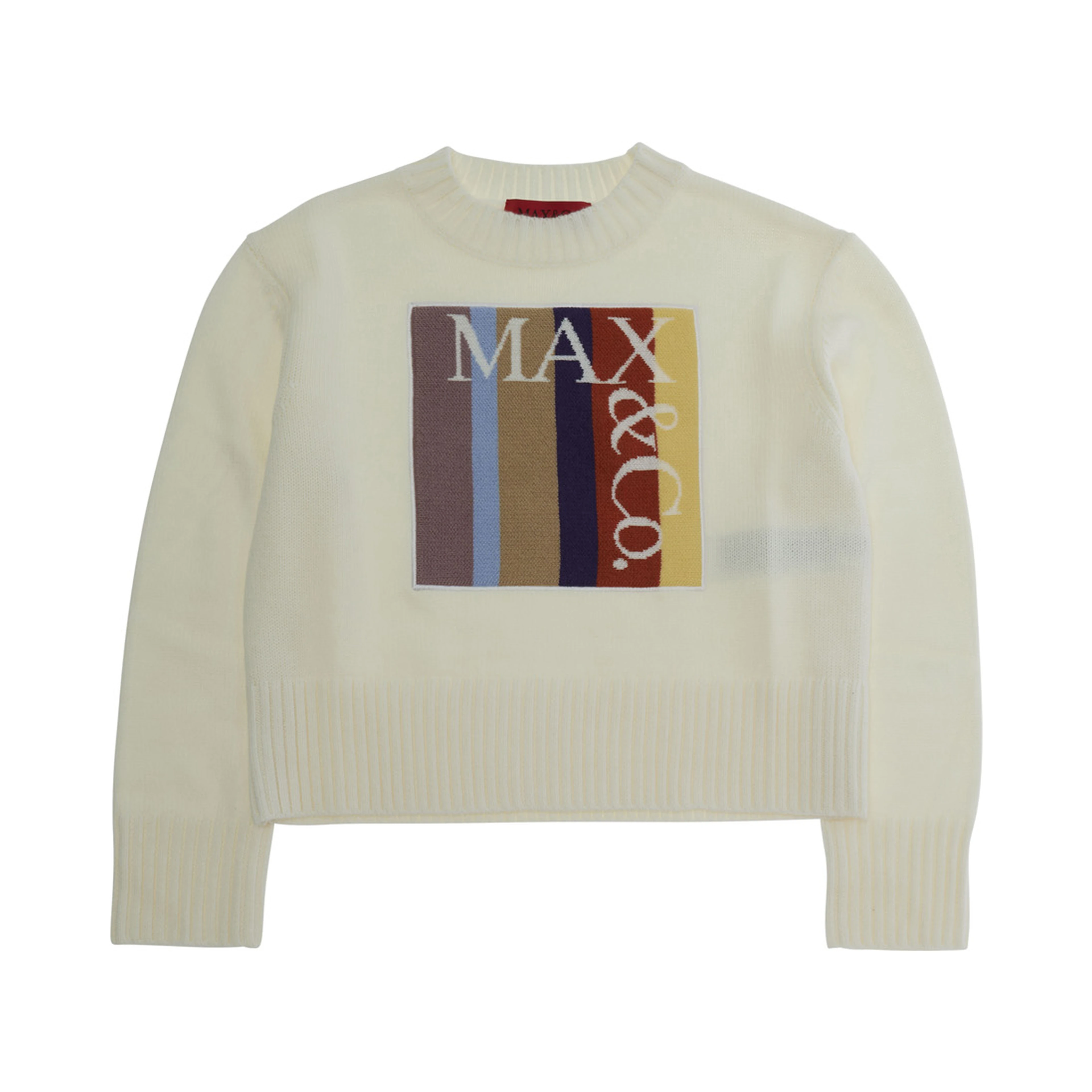 MX0404MX043MAXK41FMX102 Sweater with round neck and long sleeves in wool and acrylic white for Girl