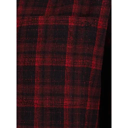 CHECKED FLANNEL BD SHIRT in Red Cotton for Men