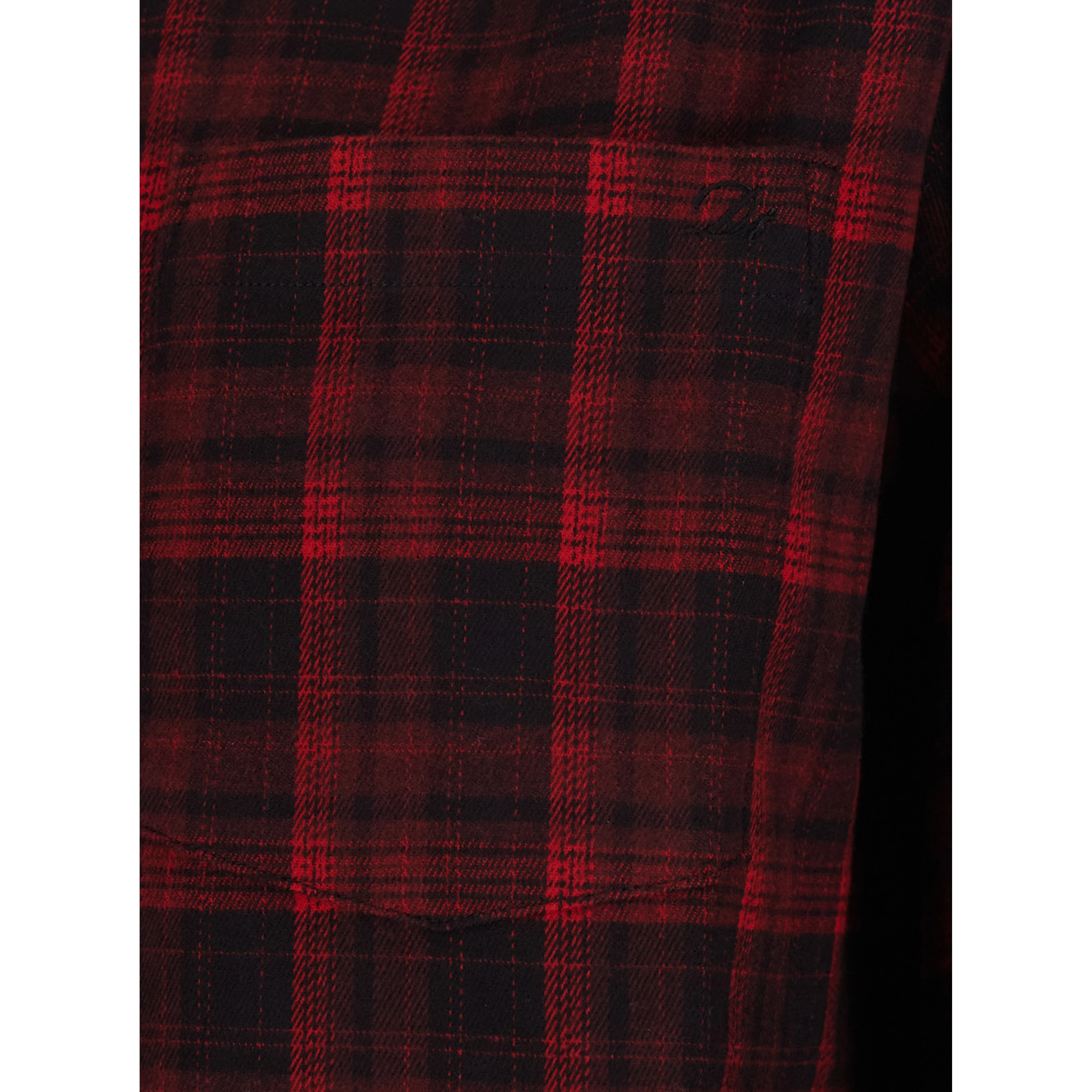 CHECKED FLANNEL BD SHIRT in Red Cotton for Men