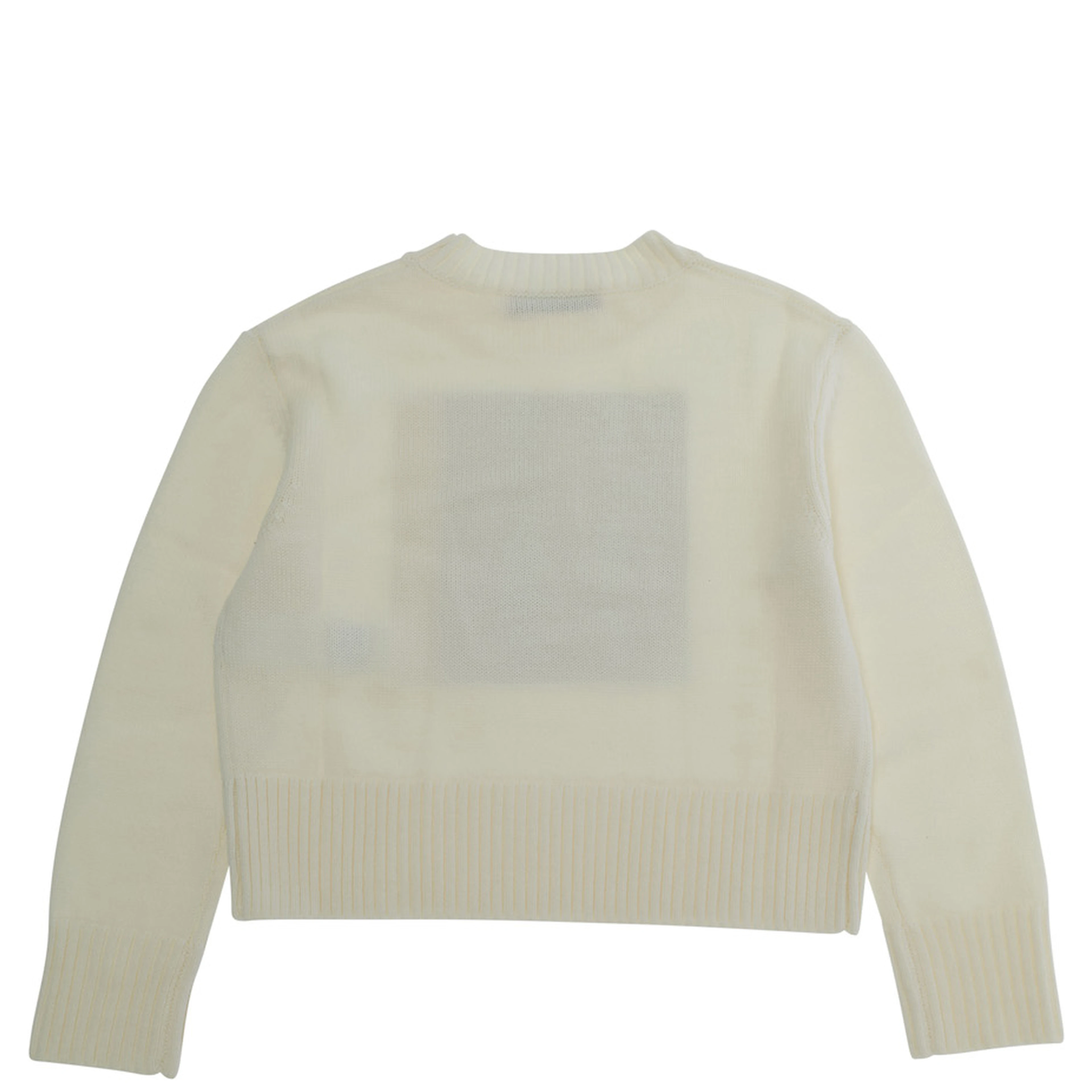 MX0404MX043MAXK41FMX102 Sweater with round neck and long sleeves in wool and acrylic white for Girl
