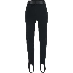 Black leggings with high waist belt in viscose Blend for women