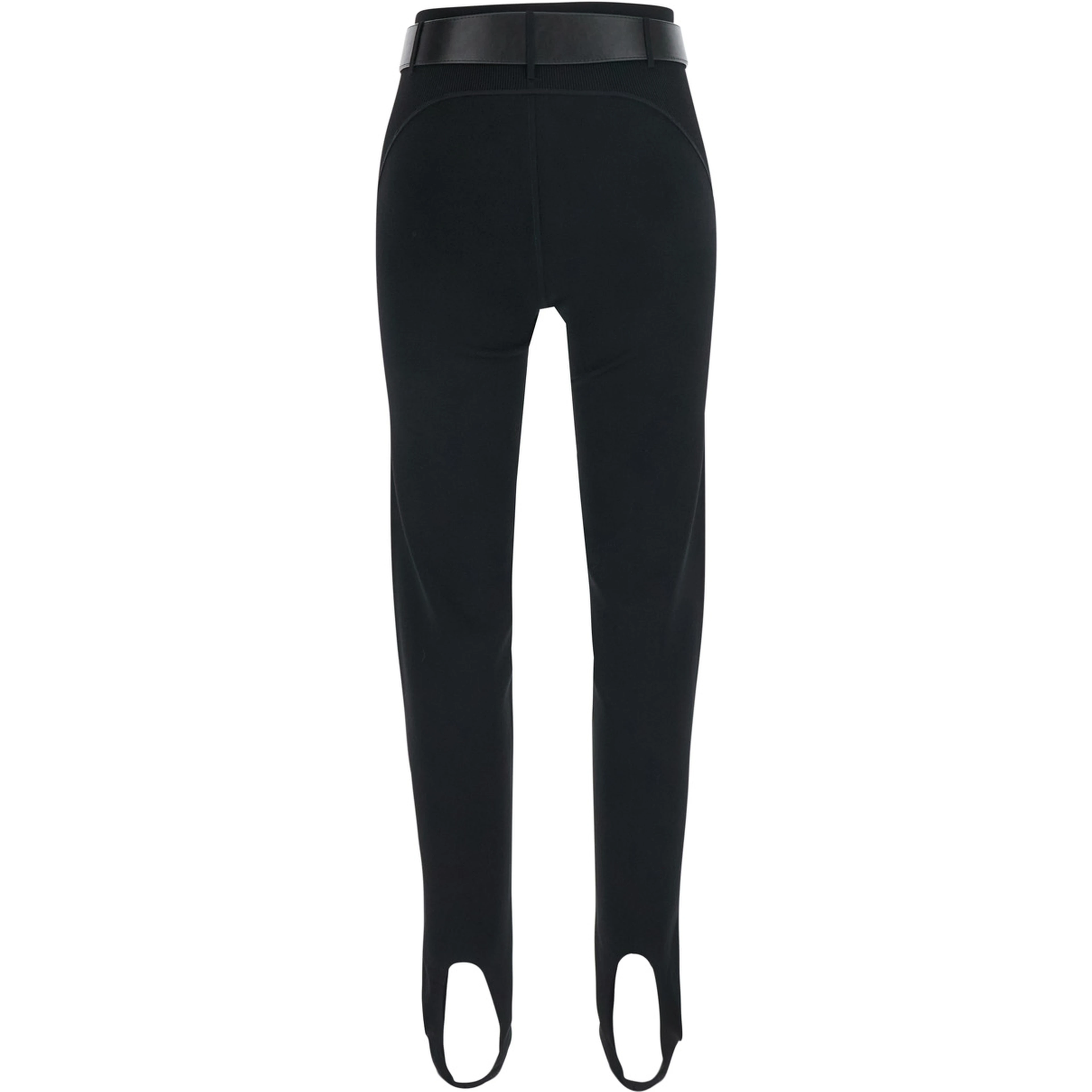 Black leggings with high waist belt in viscose Blend for women