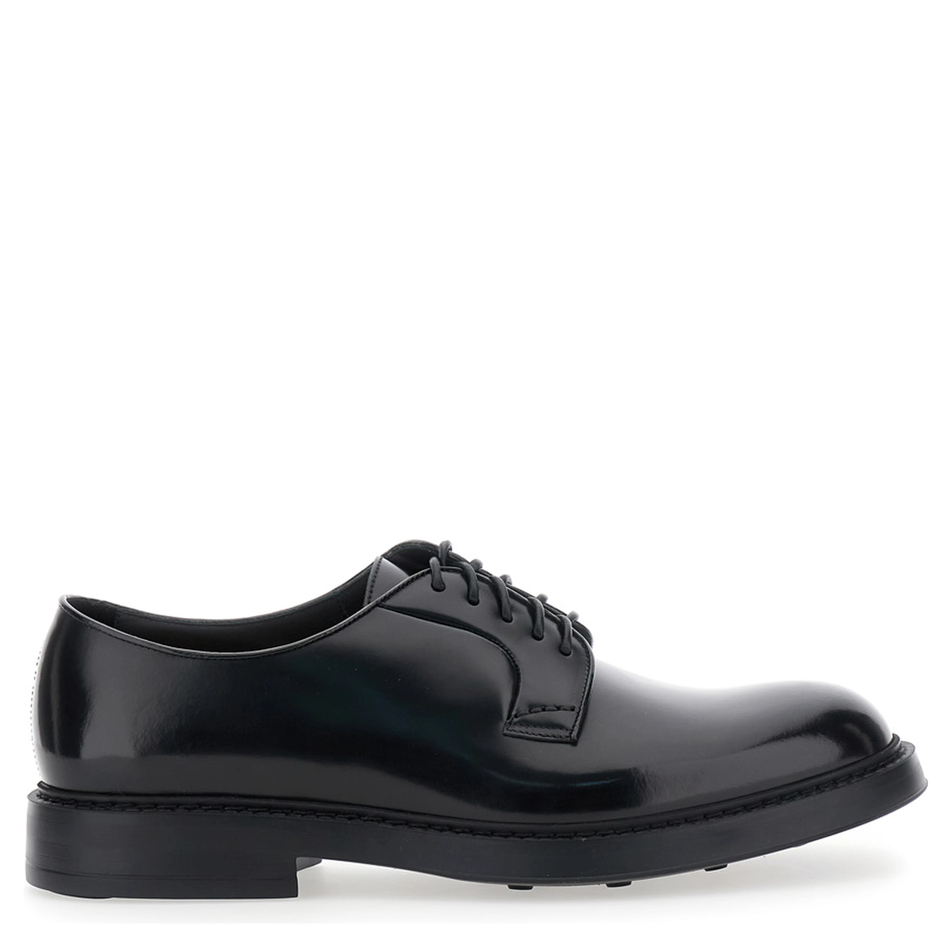 Derby Shoes FONDO BRUGES HORSE with Black Calf Men