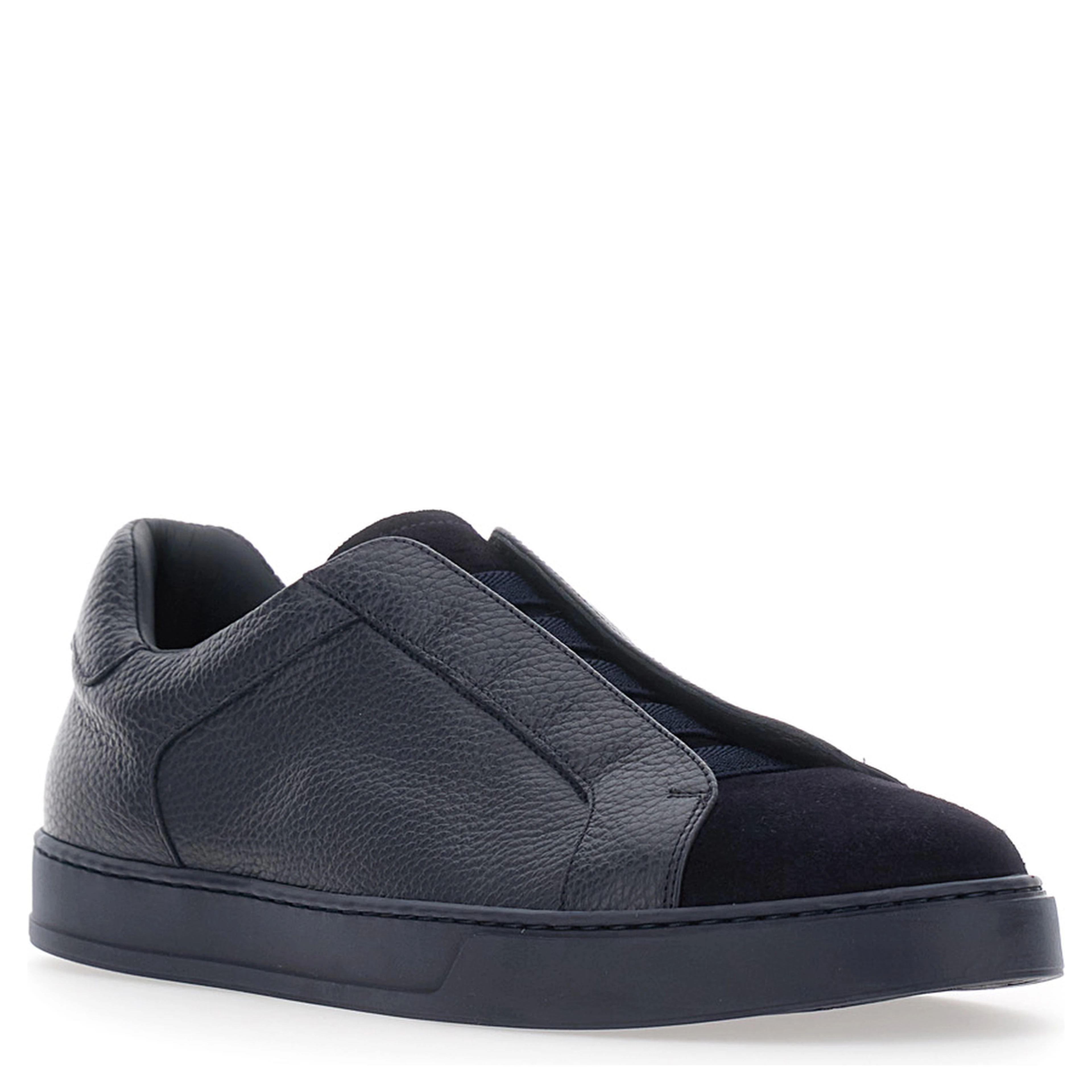 Spencer Blue Low Top Sneakers with slip-on design in leather for men