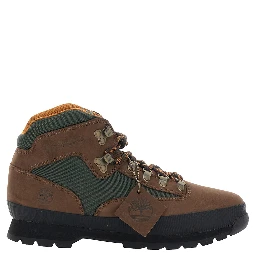 EURO HIKER Brown Ankle Boots with Logo Pendant and Lace Closure in Suede Men
