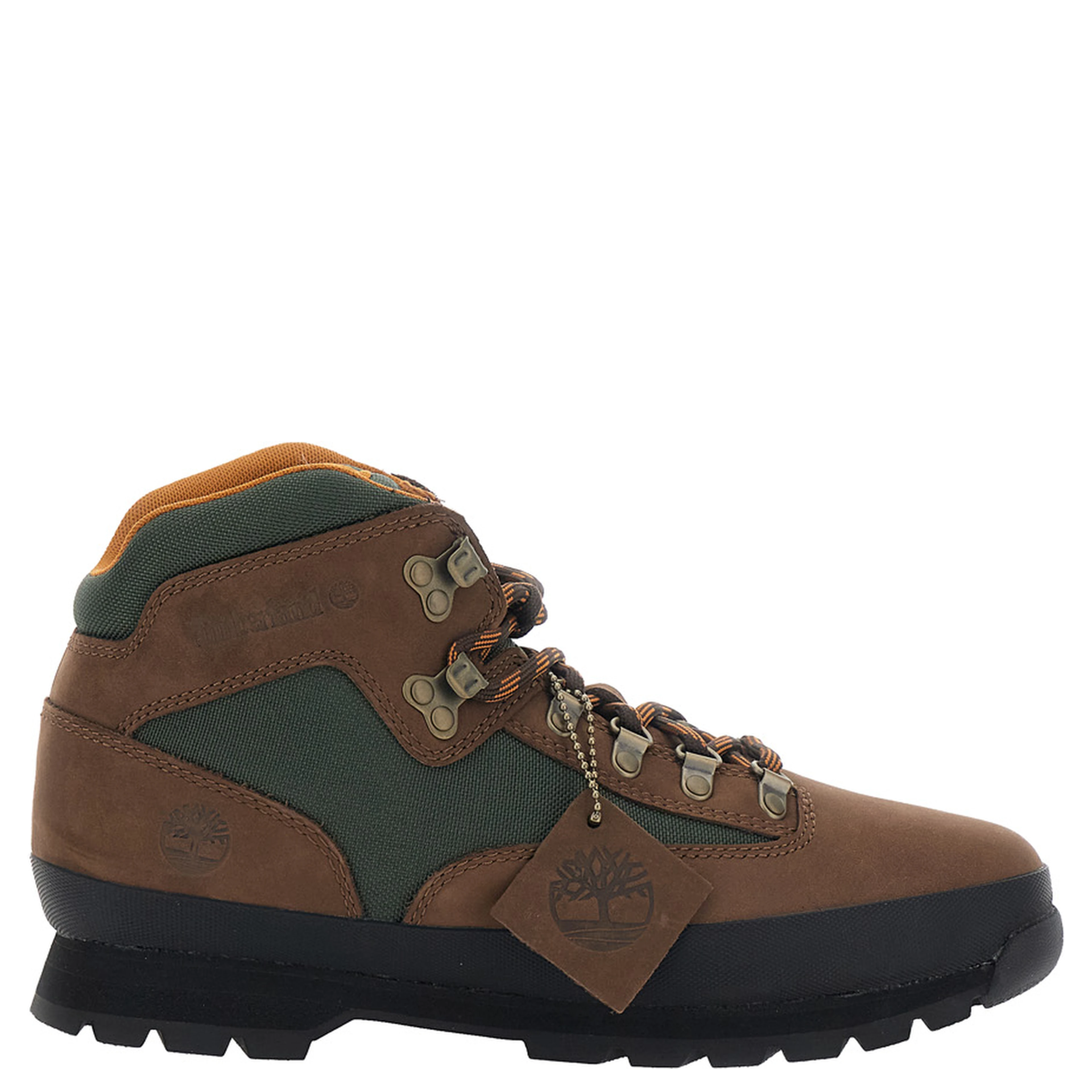 EURO HIKER Brown Ankle Boots with Logo Pendant and Lace Closure in Suede Men