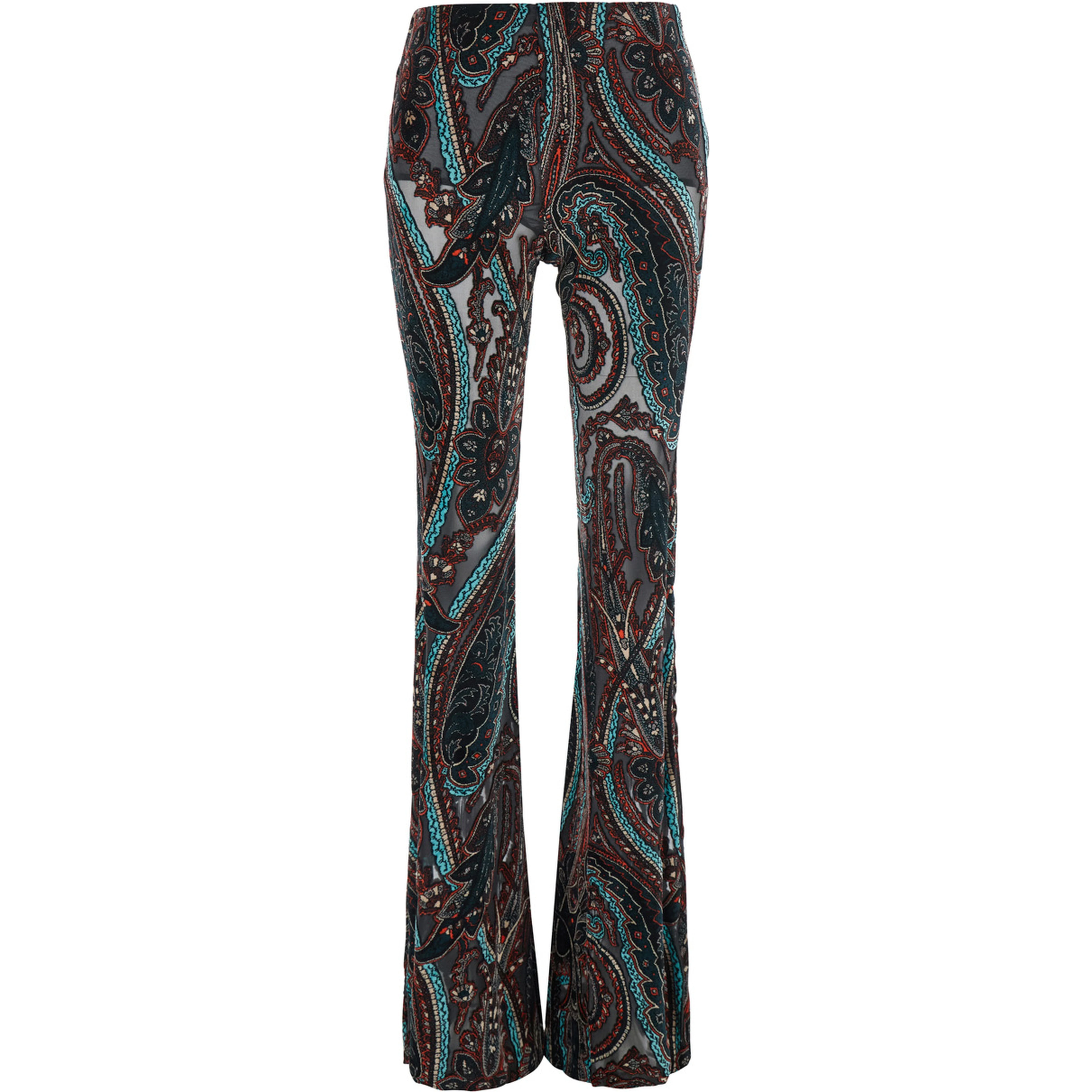 High-waisted Devorè Pants with Pockets Multicolor Women