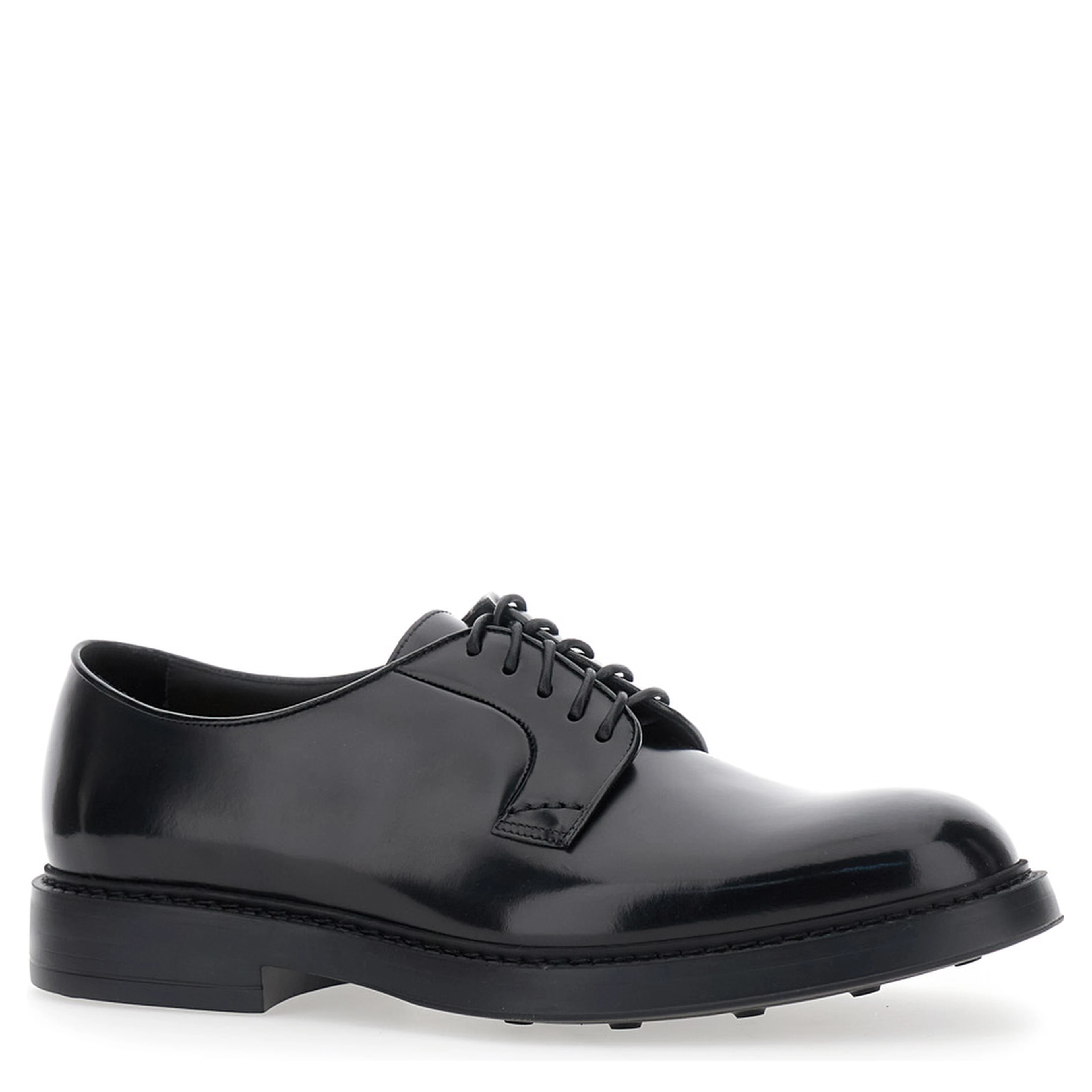 Derby Shoes FONDO BRUGES HORSE with Black Calf Men
