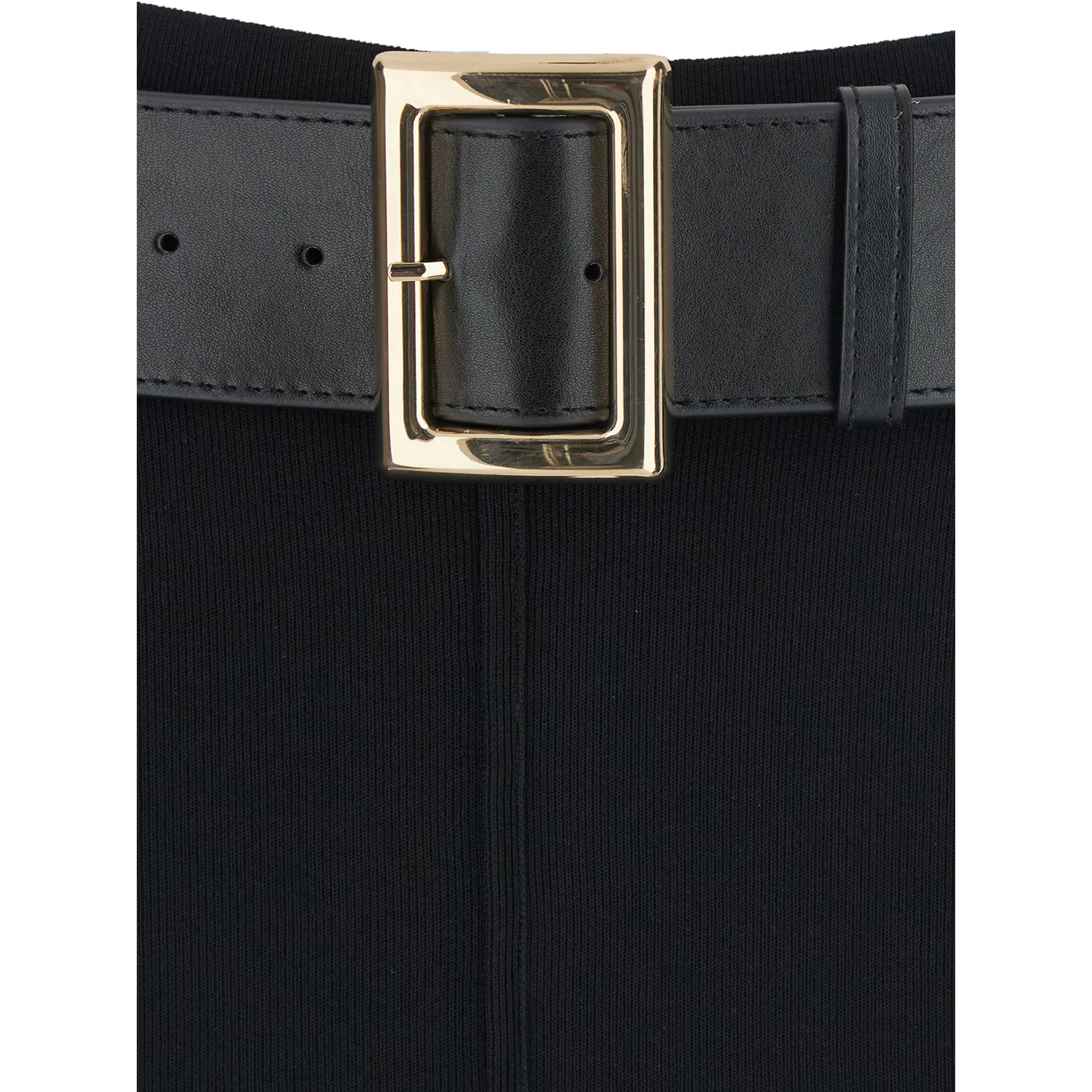 Black leggings with high waist belt in viscose Blend for women