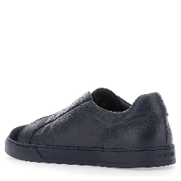 Spencer Blue Low Top Sneakers with slip-on design in leather for men