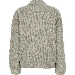 Gray Turtleneck Knit Sweater in Cashmere for Women